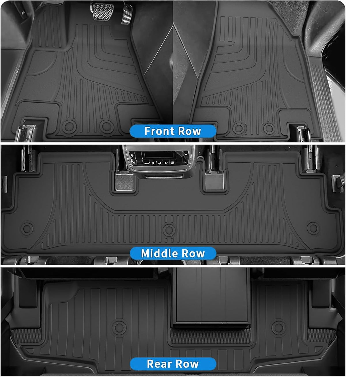 AOMSAZTO Floor Mats & Trunk Mat for 2024 2025 Chevy Equinox EV (Non Fuel),TPE All Weather Protection 2 Rows Car Floor Liners with Cargo Liner for Chevrolet Equinox EV (Non Fuel) - PuriLite
