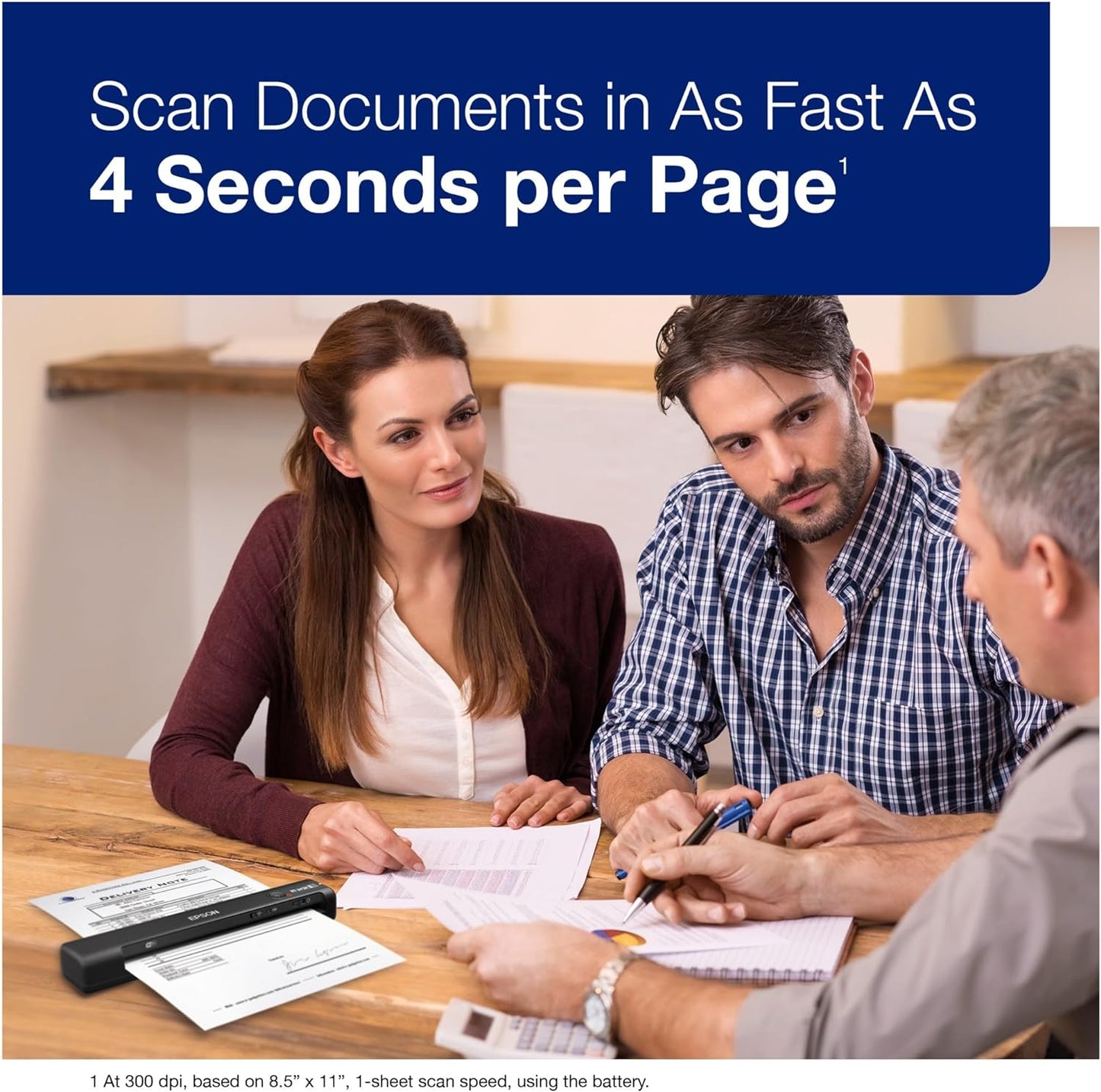 Epson WorkForce ES-50 Portable Sheet-fed Document Scanner for PC and Mac, Black