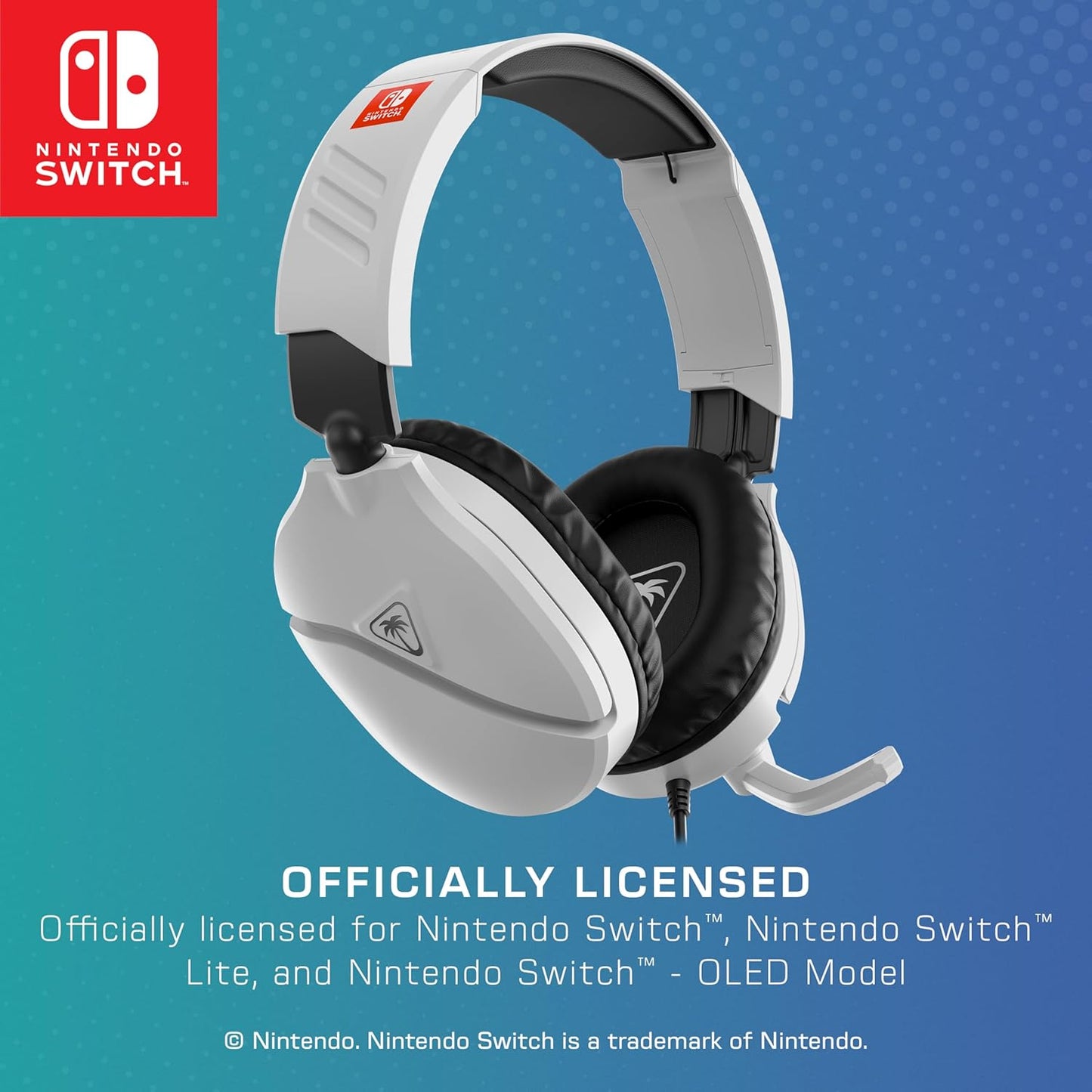 Turtle Beach Recon 70 Wired Gaming Headset - Nintendo Switch/Switch Lite/Switch - OLED Model, Nintendo Switch 2, Flip-to-Mute Mic, Adjustable, Lightweight, On-Ear Controls