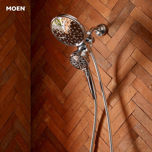 Moen 26009 Engage Magnetix 2.5 GPM Handheld/Rain Shower Head 2-in-1 Combo Featuring Magnetic Docking System, Pack of 1, Chrome - PuriLite