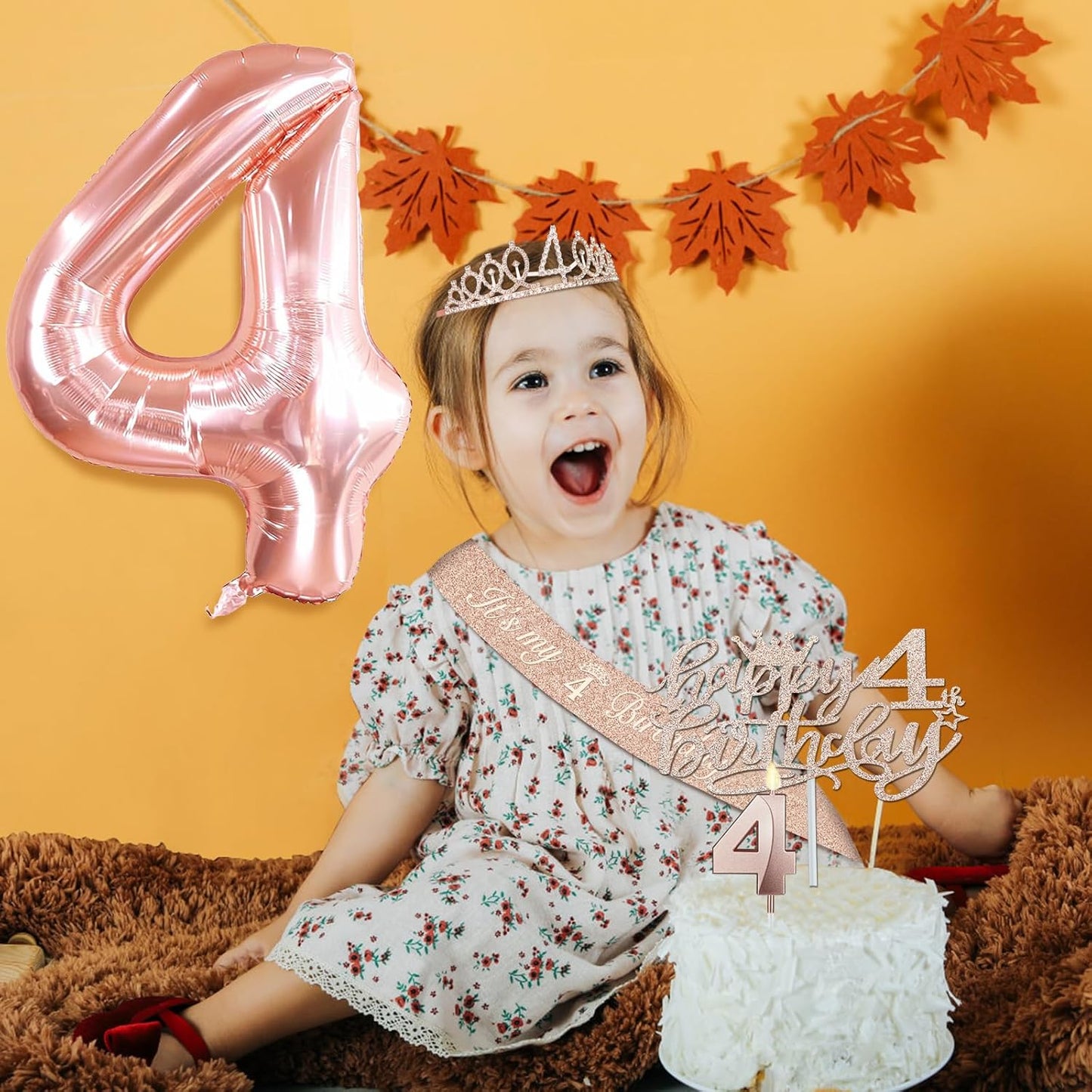 65th Birthday Decorations for Women, Including 65th Birthday Sash and Crown, Cake Topper and Candles, Number Balloons Rose Gold, 65 Year Old Gifts for Women