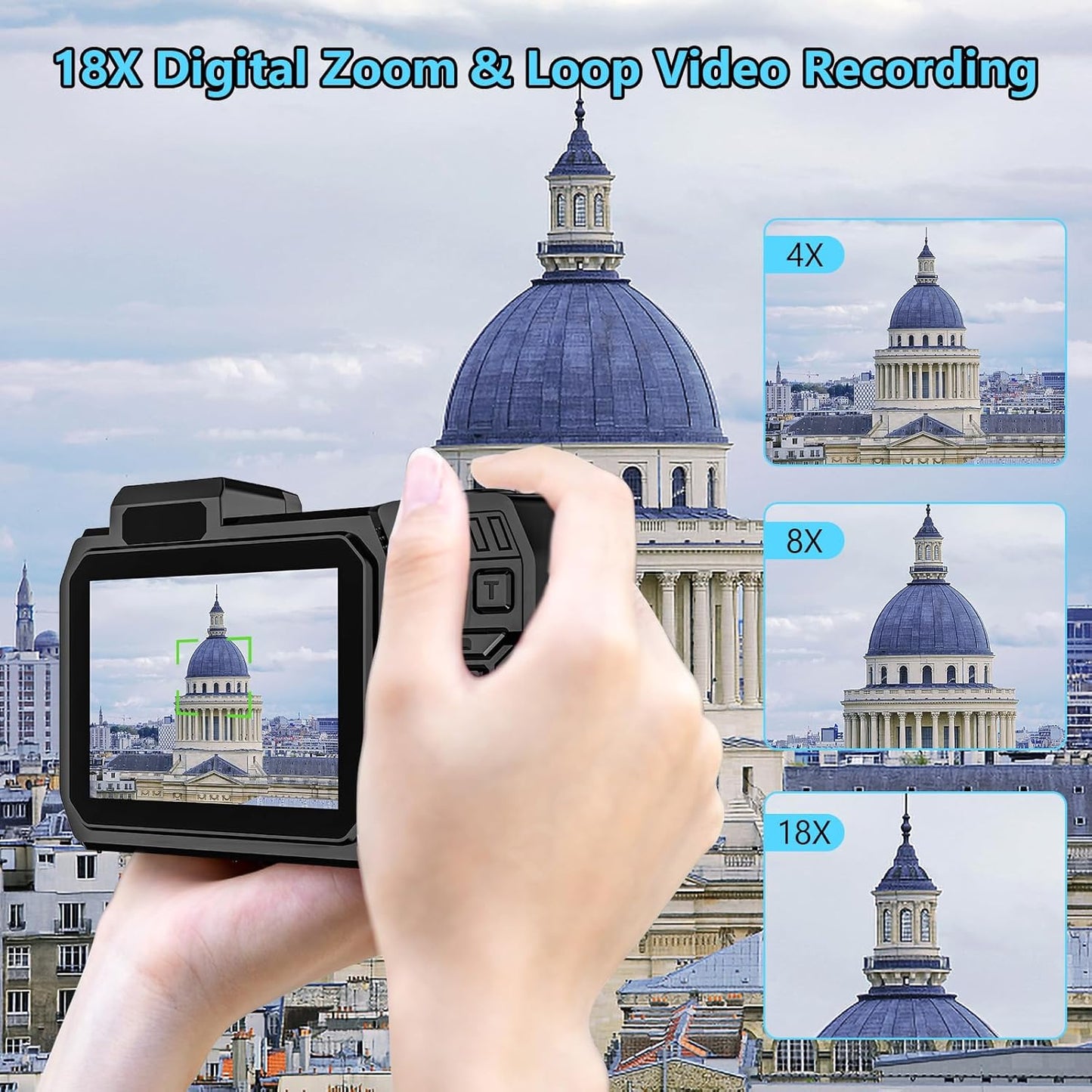 UHD 8K Underwater Camera, 70MP 33FT WiFi Waterproof Digital Camera with 64GB Card, Auto Focus Waterproof Dual-Screen Selfie 2500mAh Battery, 18X Floatable Digital for Snorkeling