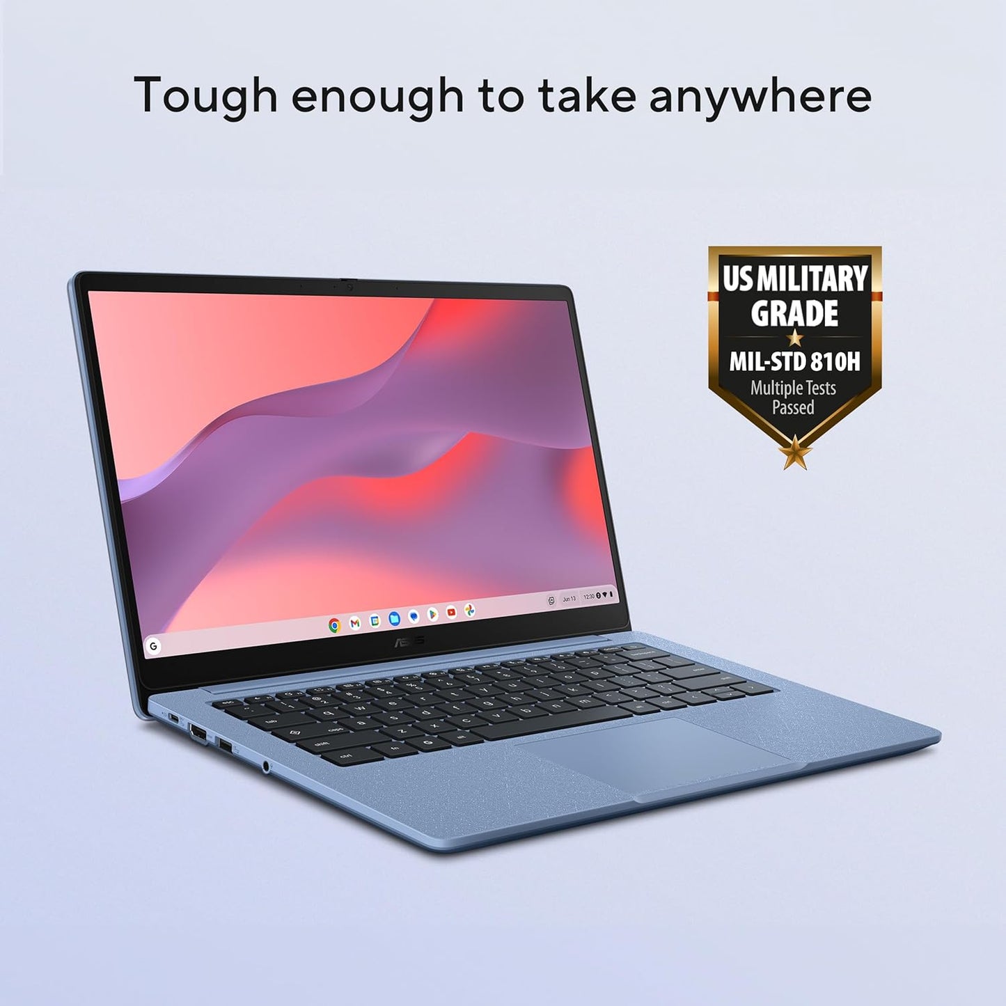 ASUS Chromebook CX14 Laptop, 14" Full HD NanoEdge Display, Intel Celeron N4500 Processor, 64GB eMMC, 4GB RAM, ChromeOS, Fabric Blue, CX1405CKA-AS01-CB