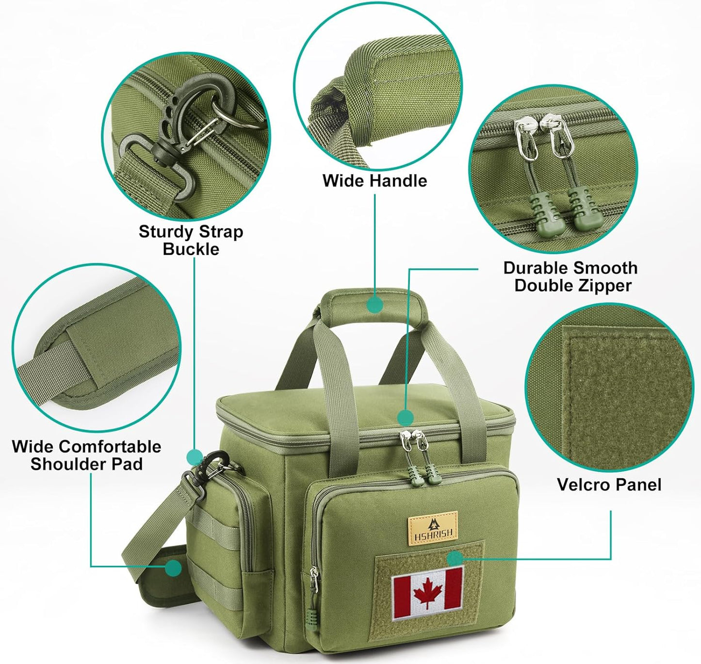 HSHRISH Tactical Large Lunch Bag for Men,Leakproof Insulated Lunch Box, Durable Soft Cooler Bag with Shoulder Strap Lunch Pail for Work Shifts Outdoor