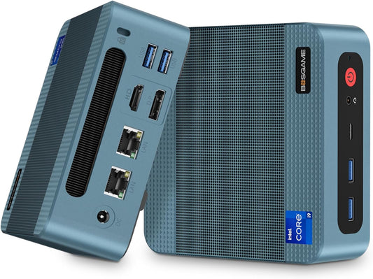 BOSGAME Mini PC P2 Pro, Intel i9-12900H (14C/20T,up to 5GHz) 32GB DDR5 RAM 1TB PCIe Gen 4 NVMe SSD Mini PC, 1x Thunderbolt 4 Port, 2X 2.5G LAN Ports,4K Triple Display, WiFi 6E, Bluetooth 5.2