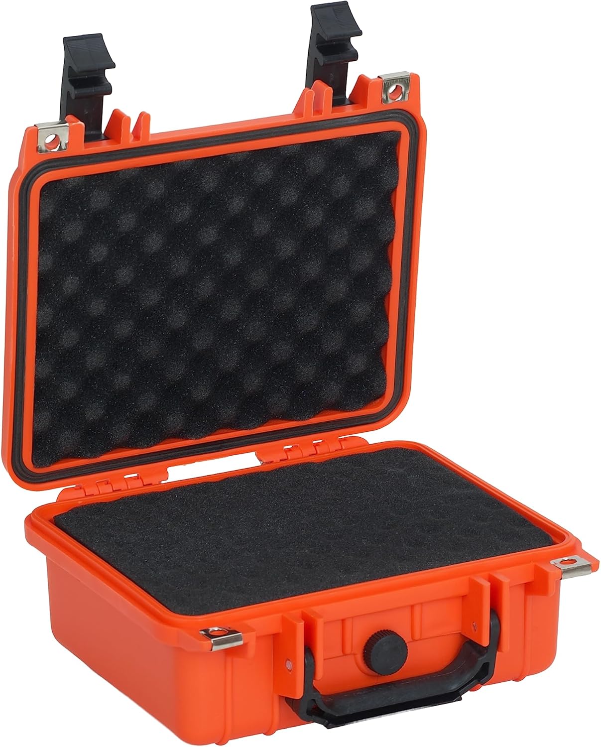 MEIJIA Portable All Weather Waterproof Protective Hard Case,Camera Case with Customizable Fit Foam,Fit Use of Drones, Camera, Equipments, 10.62inchx9.68inchx 4.87inch (Orange)