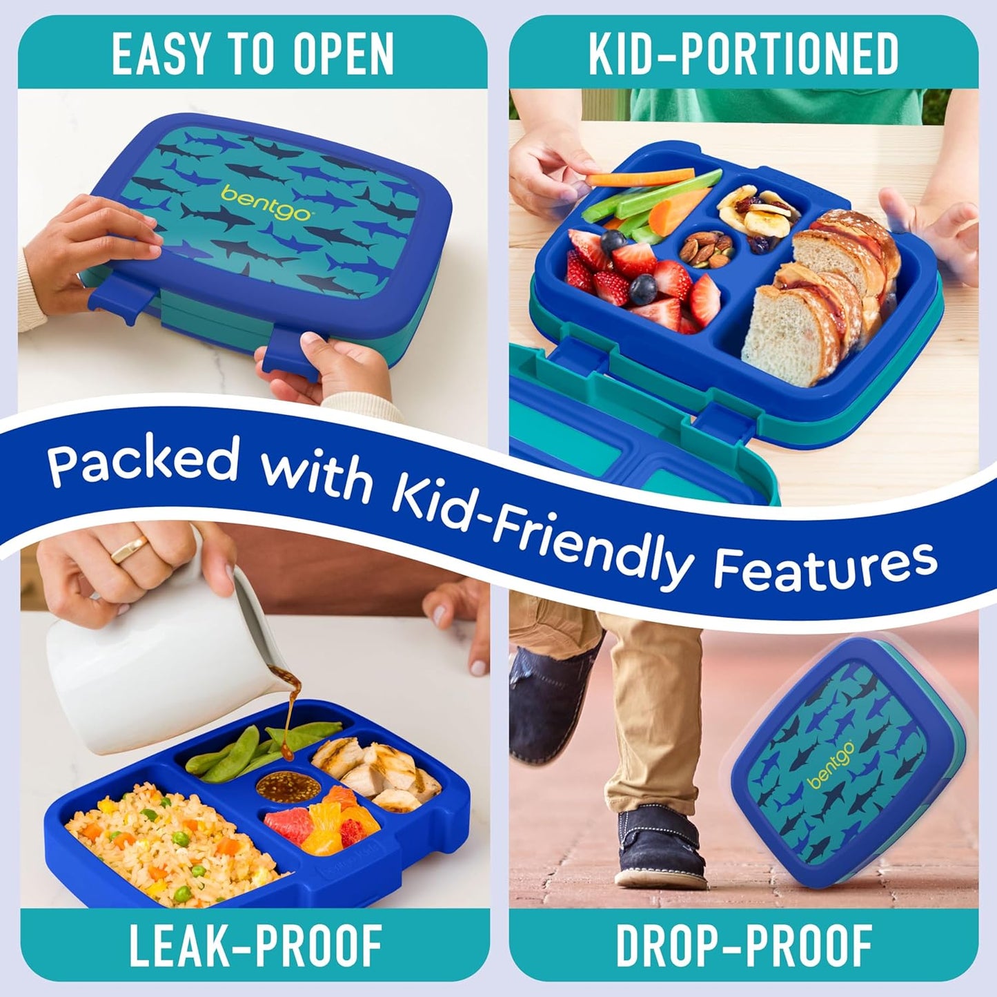 Bentgo Kids Prints Leak-Proof, 5-Compartment Bento-Style Kids Lunch Box - Ideal Portion Sizes for Ages 3 to 7 - BPA-Free, Dishwasher Safe, Food-Safe Materials - 2021 Collection (Llamas)