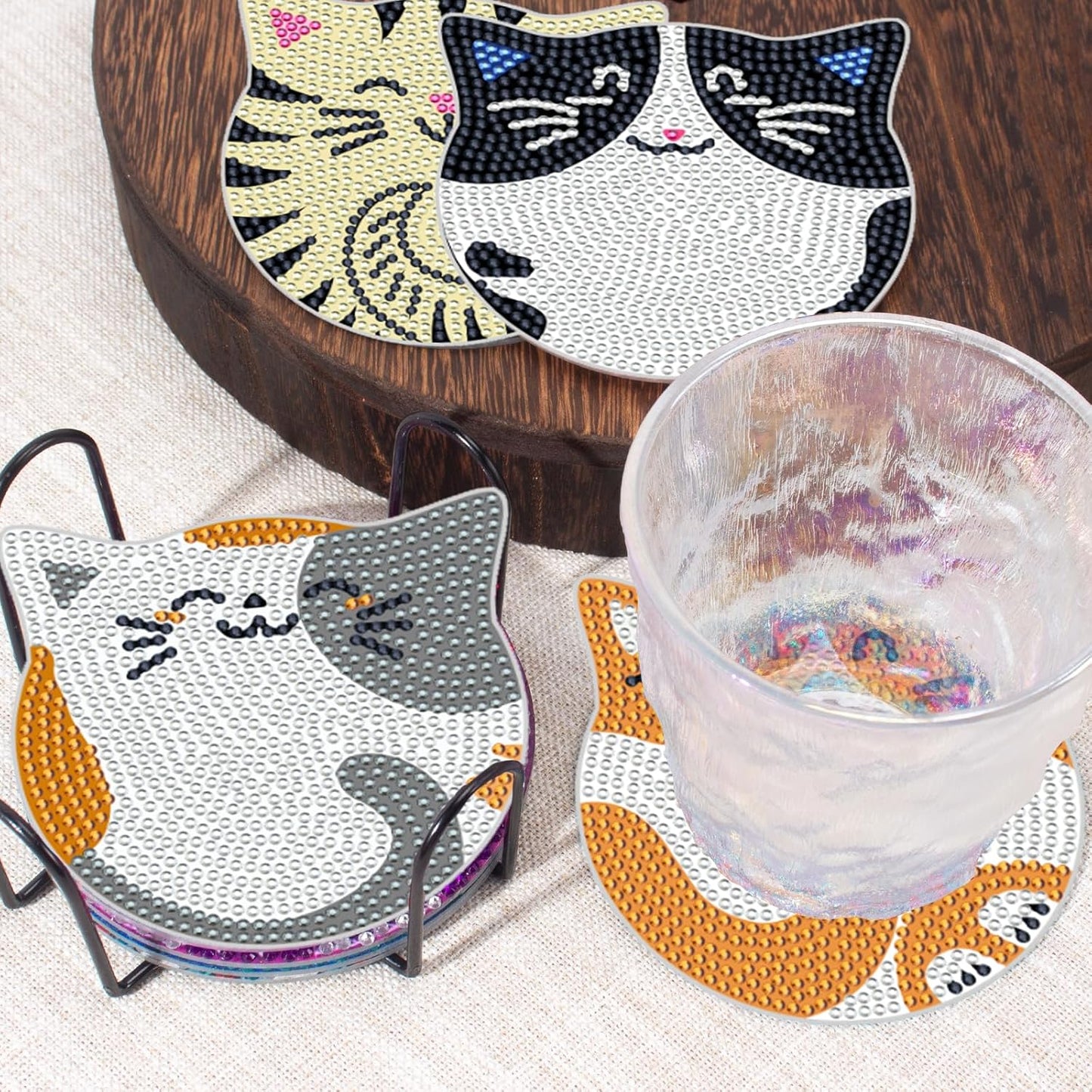 Purilite Select Cat Diamond Art Coasters Kit