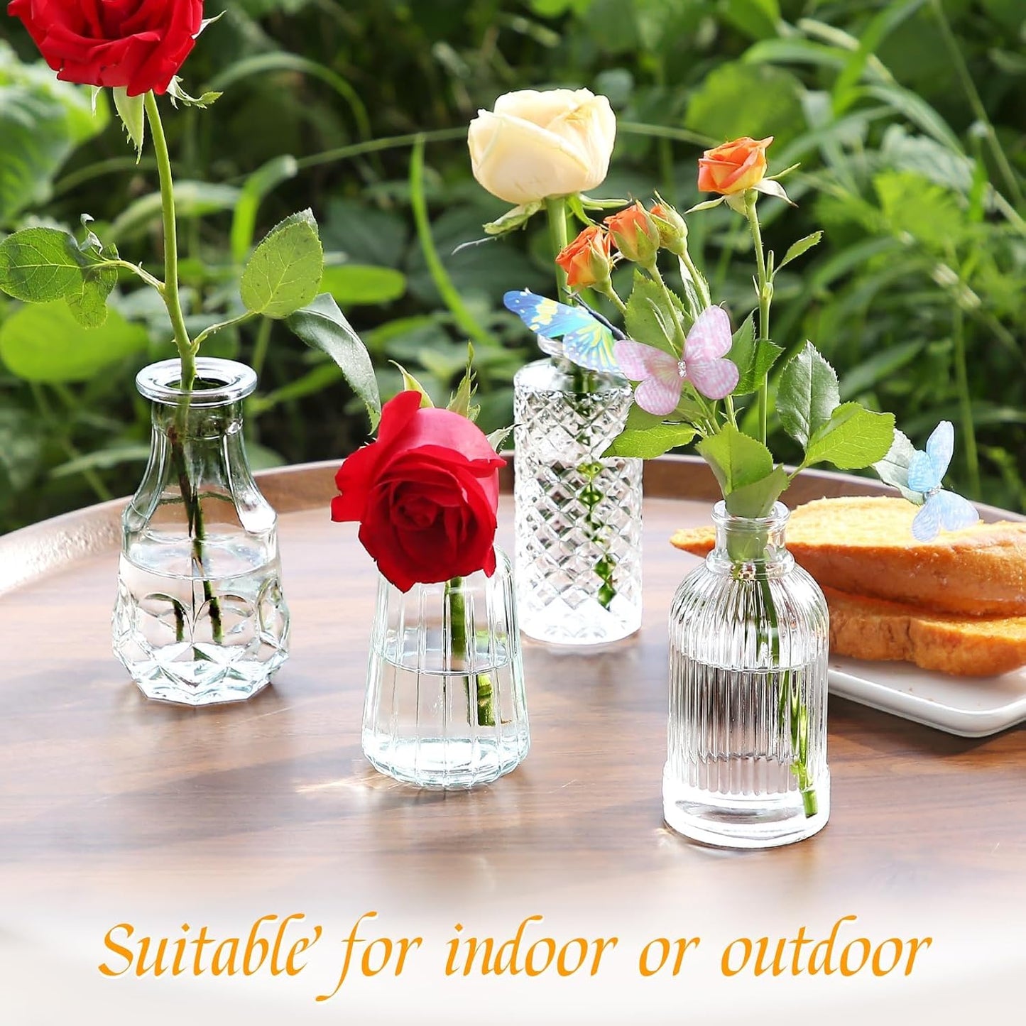 30 Pcs Mini Bud Vases As Wedding Centerpieces for Tables,Clear Bud Vases for Flowers,Small Flower Vases Suitable for Birthday Party,Anniversary,Wedding Reception,Baby Shower