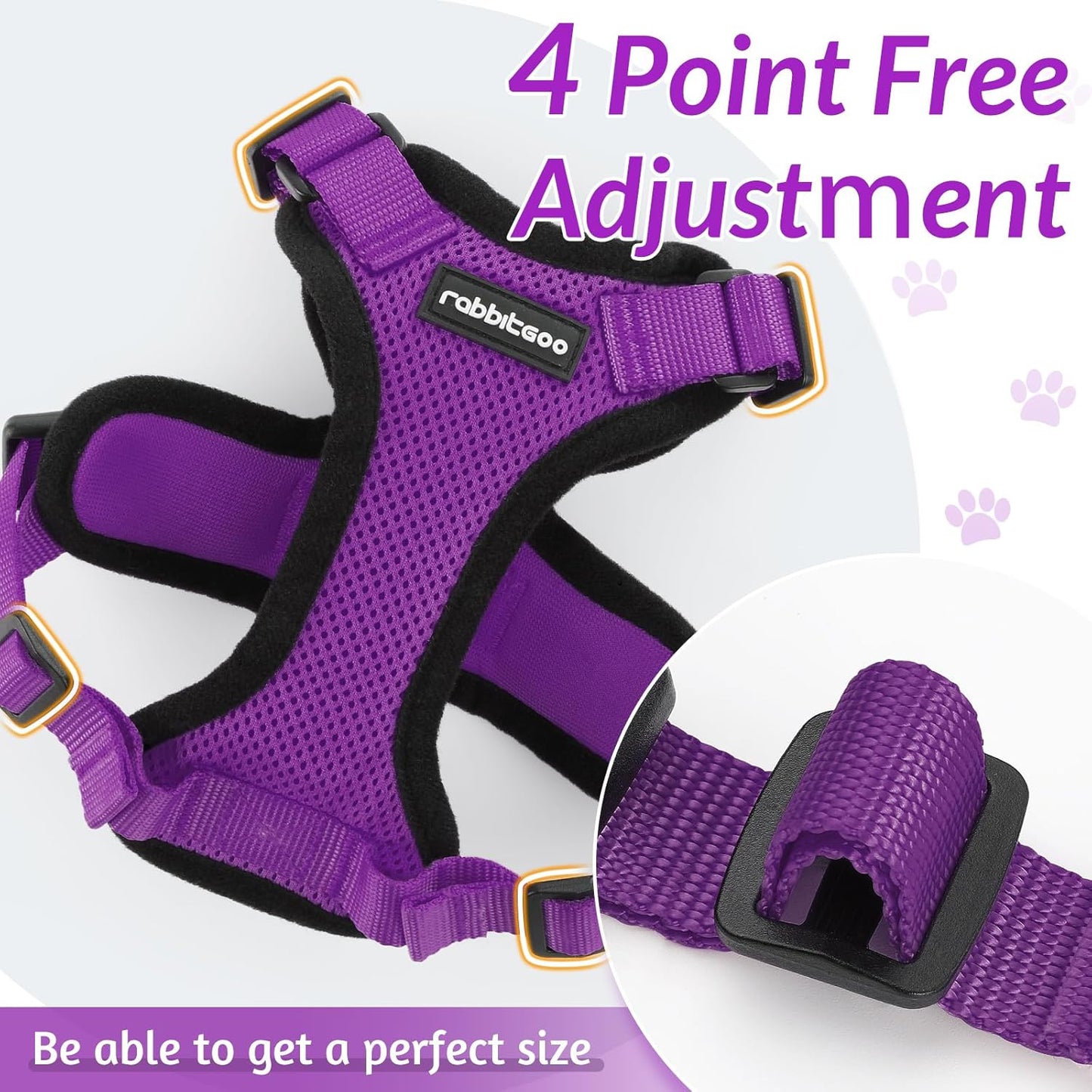 rabbitgoo Cat Harness and Leash for Walking, Escape Proof Soft Adjustable Vest Harnesses for Small Medium Cats, Easy Control Breathable Reflective Strips Jacket, XS, Black
