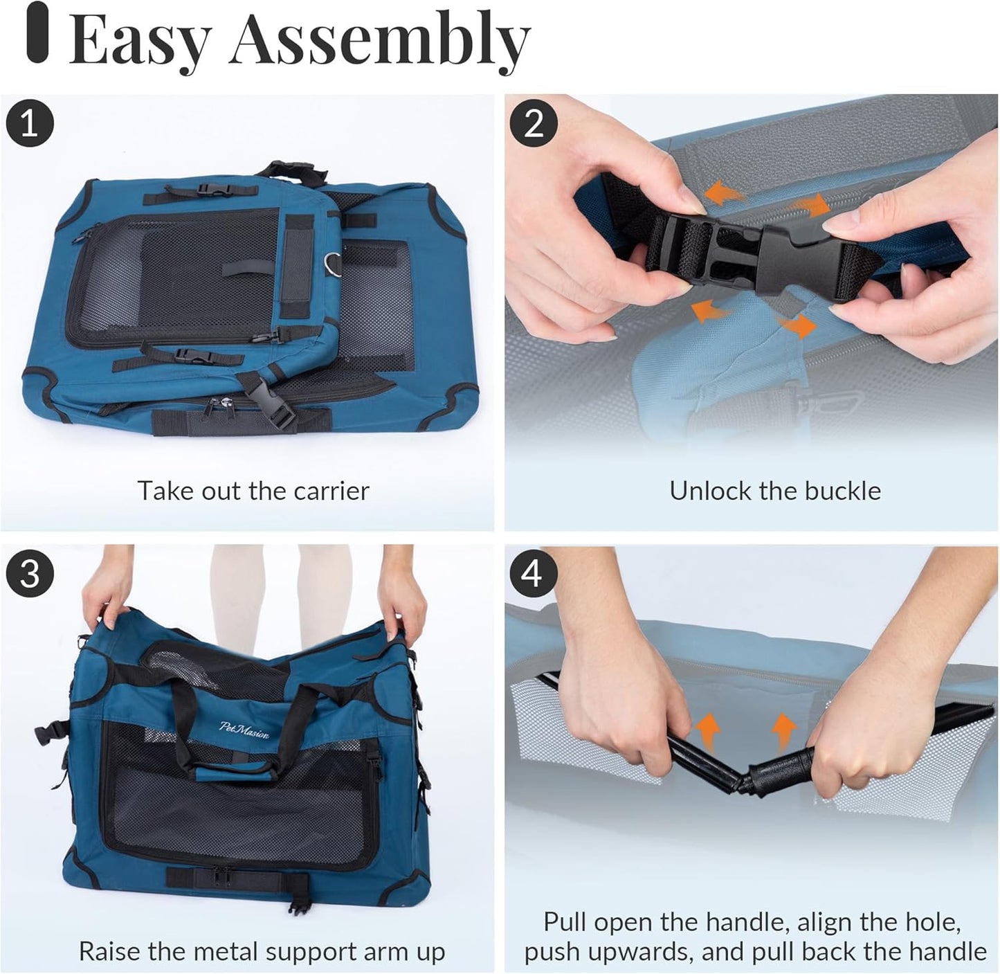 PetMasion Extra Large Cat Carrier for 2 Cats, Collapsible Soft Sided Pet XL Crate for Large Mudium Big Cat 20lbs+, Car Travel Portable Bag for Long Trips Ride 24"x16.5"x16.5"