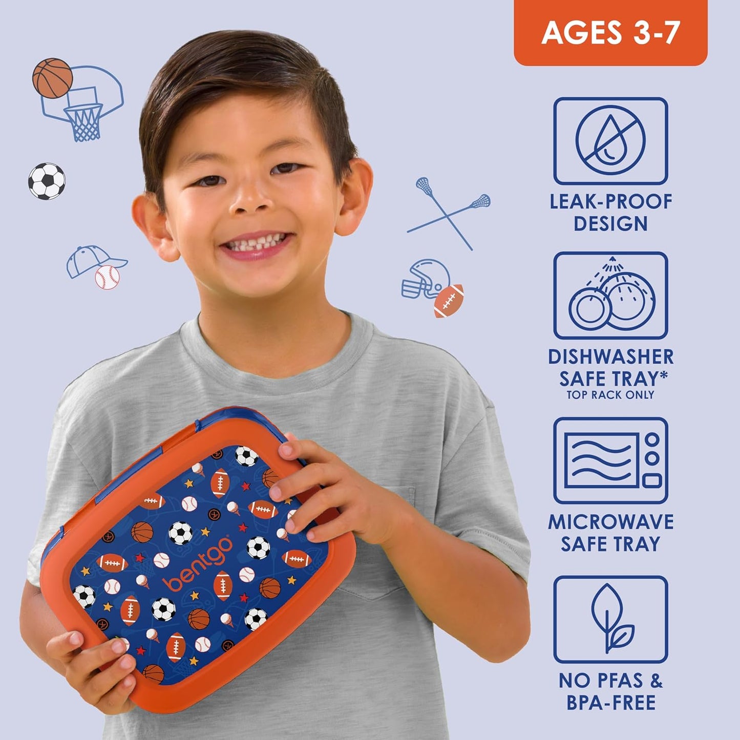 Bentgo Kids Prints Leak-Proof, 5-Compartment Bento-Style Kids Lunch Box - Ideal Portion Sizes for Ages 3-7, Durable, Drop-Proof, Dishwasher Safe, & Made with BPA-Free Materials (Green Rainbow)