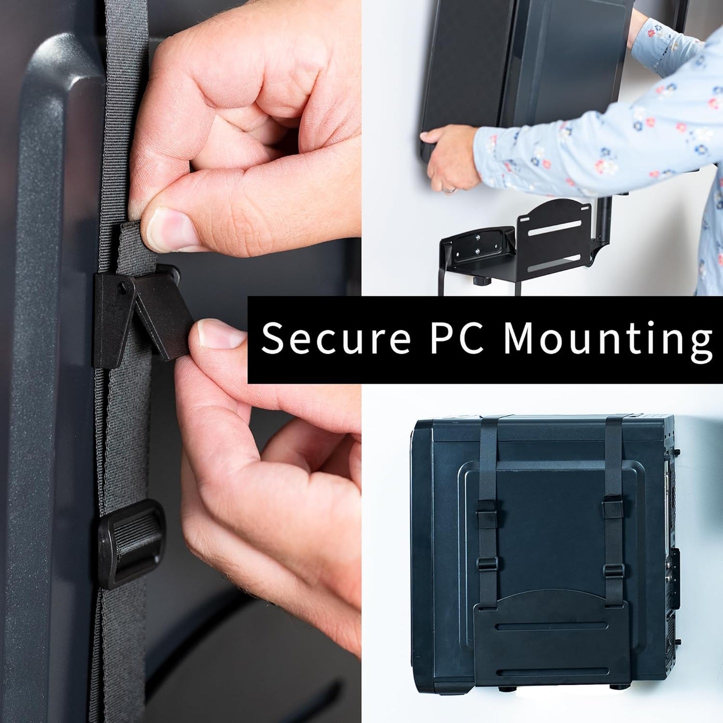VIVO Black Sit-Stand Height Adjustable Pneumatic Spring Arm Keyboard, Monitor, CPU Wall Mount for 1 Screen up to 32 inches STAND-SIT1BW