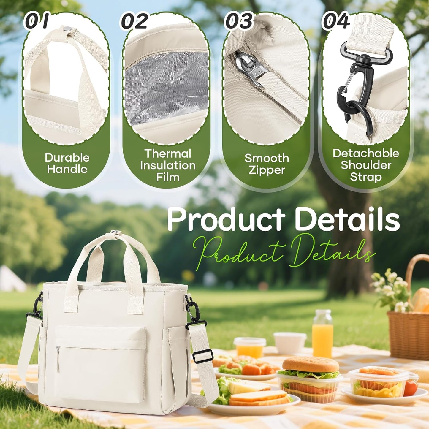 Lunch Bag Insulated Lunch Box Leakproof Lunch Tote Bags for Women Men,Portable Thermal Cooler Bag Lunch Containers with Shoulder Strap for Work, Family, Picnic, School, Outdoor,BBQ C2-Pinkpurple