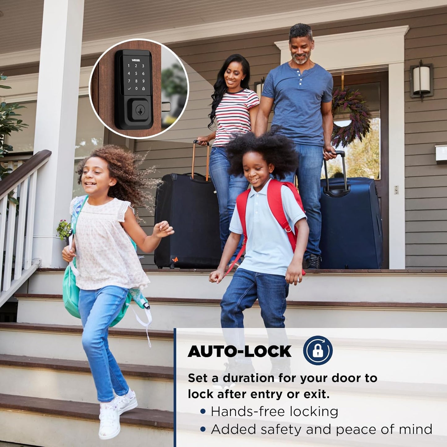 Weiser Halo Matte Black WiFi Smart Lock, Keyless Entry Door Lock, Touchscreen Keypad Door Lock, Amazon Alexa & Google Assistant/Google Home Compatible, Deadbolt Lock, Smart Locks for Entry Door