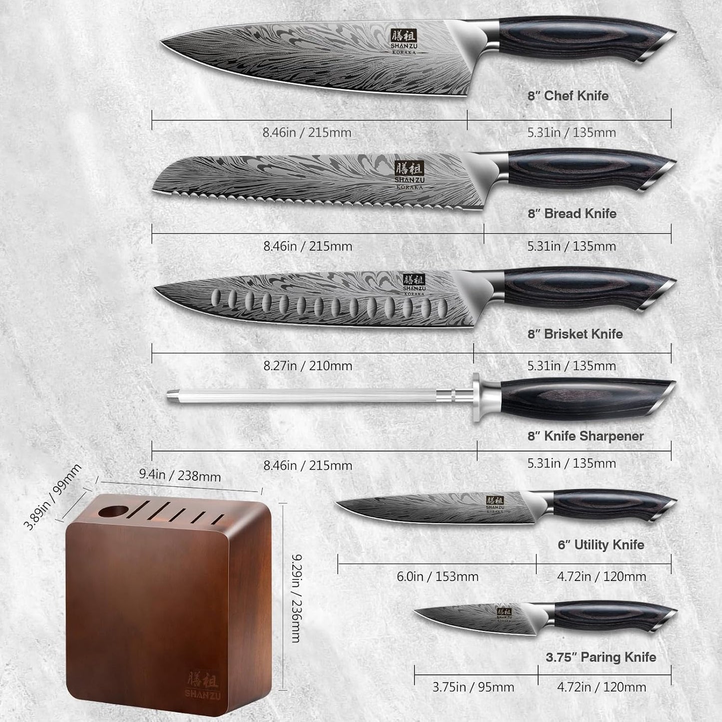 SHAN ZU Fillet Knife 7 Inch, Powder Steel Boning Knife High Carbon Japanese Filleting Knife, Ultra Sharp Deboning Knife for Meat Cutting, Fish Knife with Ergonomic Pakkawood Handle