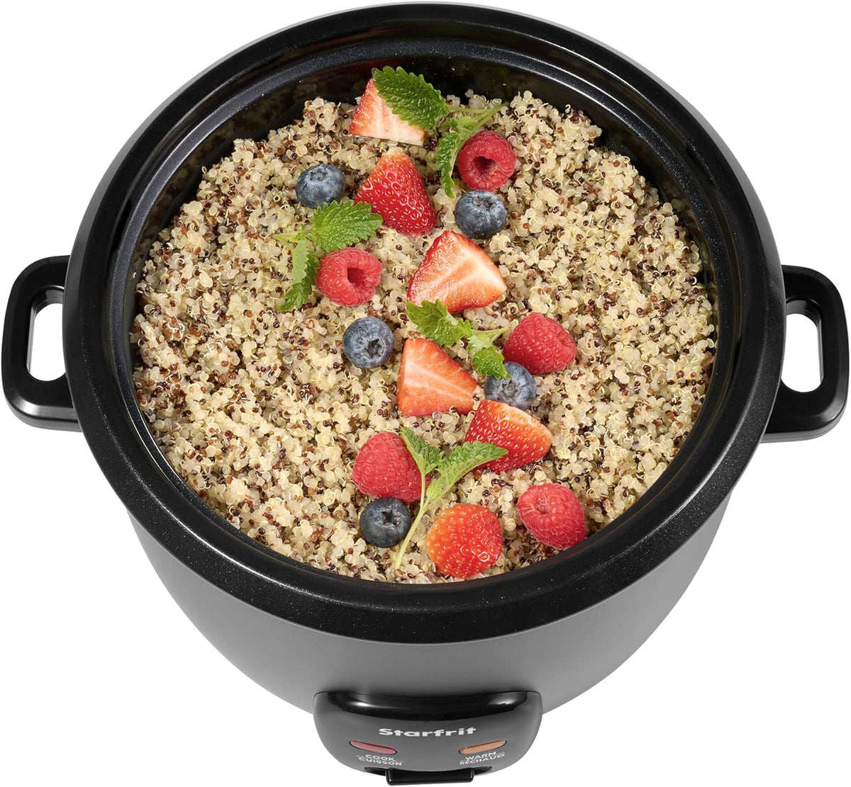 Starfrit Electric Rice Cooker, 20 Cups, PFAS-Free Ceramic, 700W, Grey