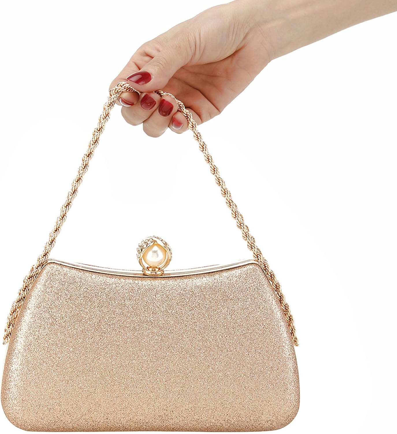 Buric Evening Clutch Bag for Women Glitter Shiny Dress Purse Wedding Bride Handbags Evening Clutches for Cocktail Party