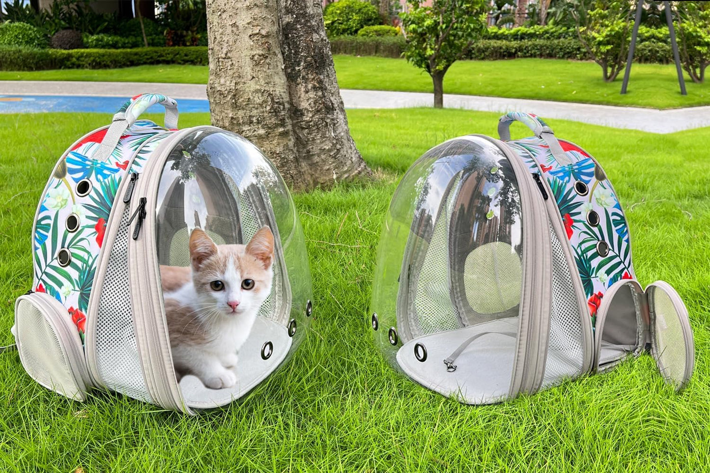 WEVONIGU Front Expandable Cat Backpack Carrier,Fit up to 16 lbs,Pet Carrier Backpack,Space Capsule Astronaut Bubble Window Bag,Cats and Puppies,Airline-Approved,Designed for Travel,Hiking,Walking
