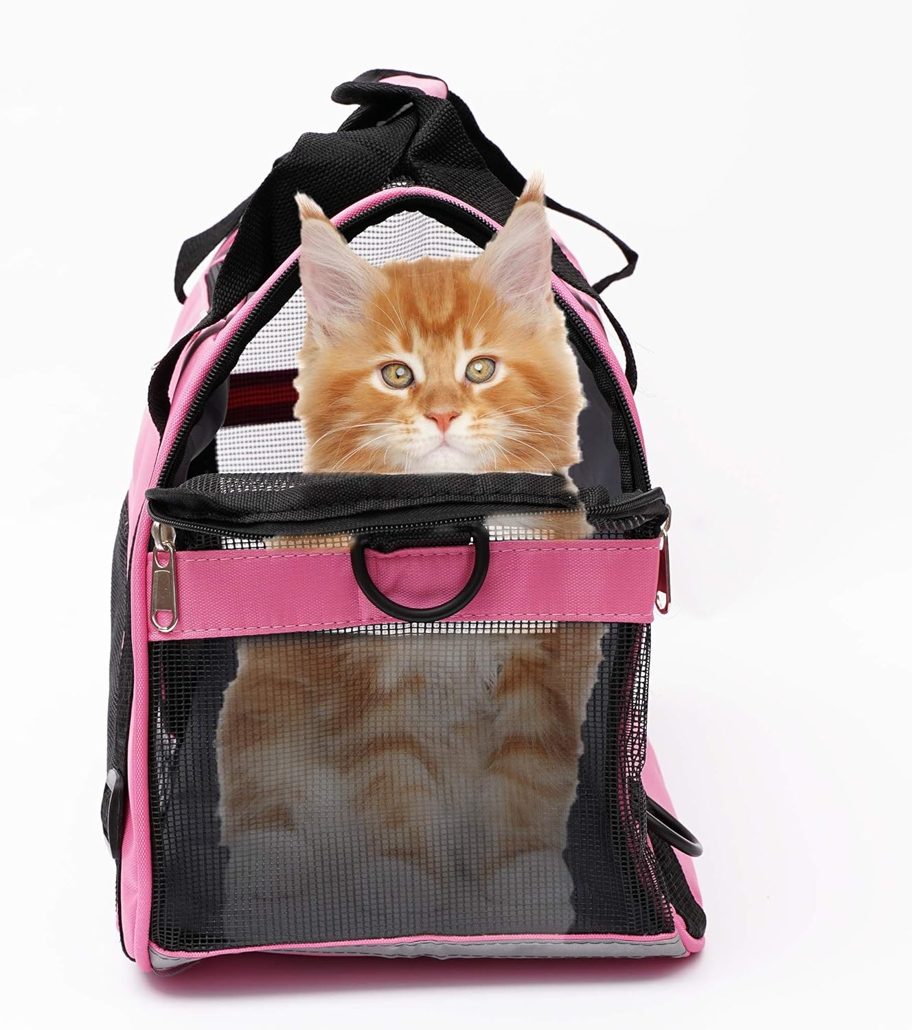 MuchL Cat Carrier for Small Cats Dogs Soft-Sided Pet Carrier for Cats Puppies Small Pets Airline Approved Lightweight Comfortable Travel Cat Dog Carrier (Small, Pink)