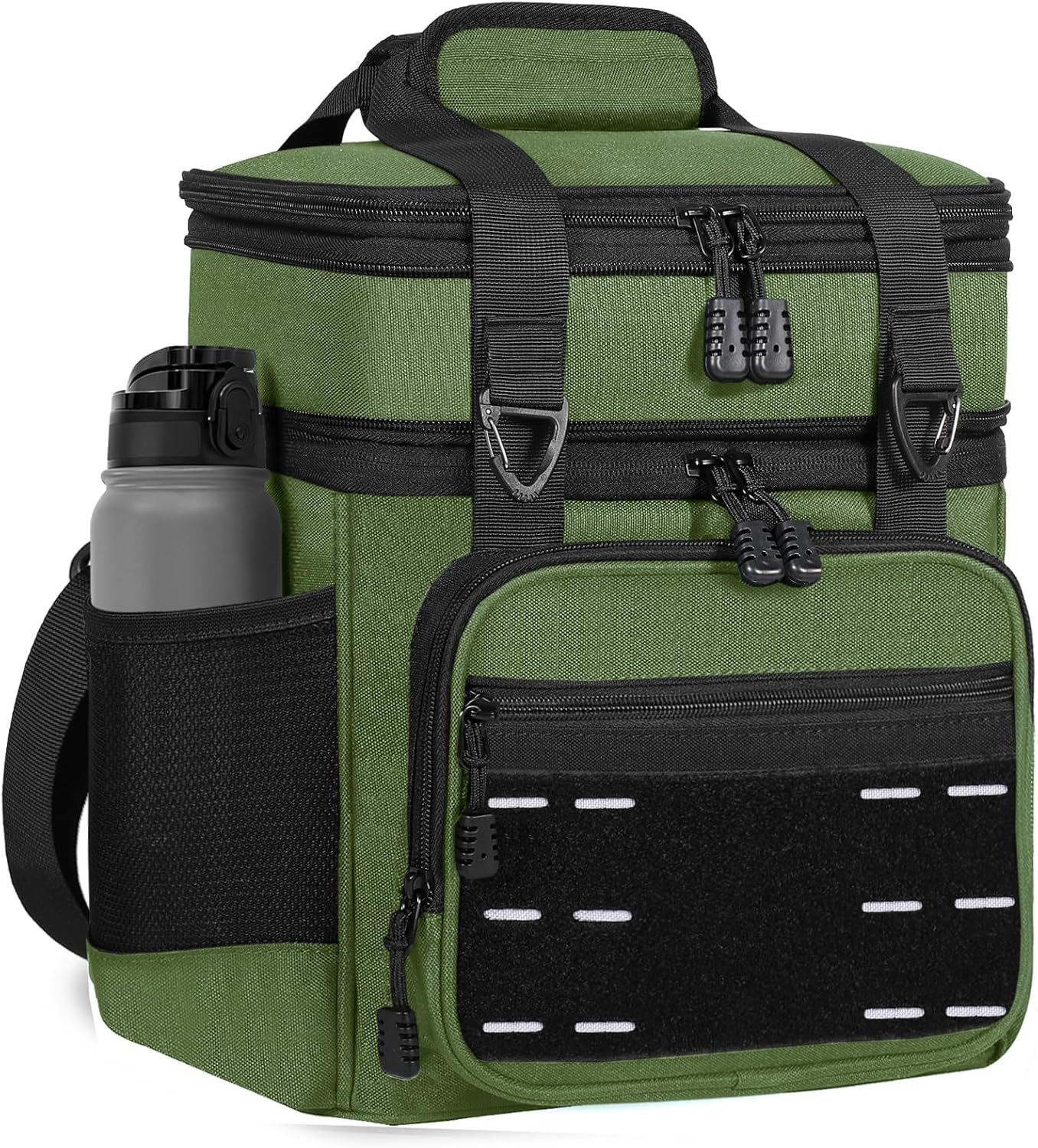 Lunch Box Cooler Bag - Insulated Tactical Lunchbox for Men - XLarge Lunch Pail Lunch Kit for Adults Work Outdoor Shifts Trips Black Camo 25L