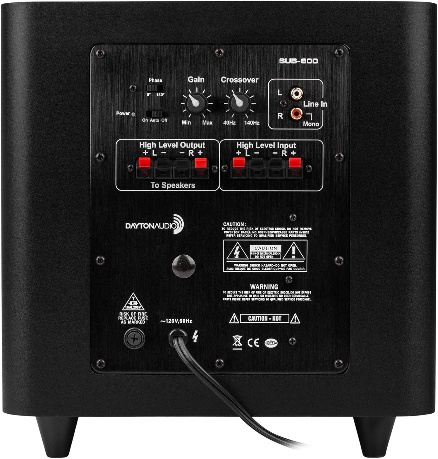 Dayton Audio SUB-800 8-Inch 80 Watt Powered Subwoofer