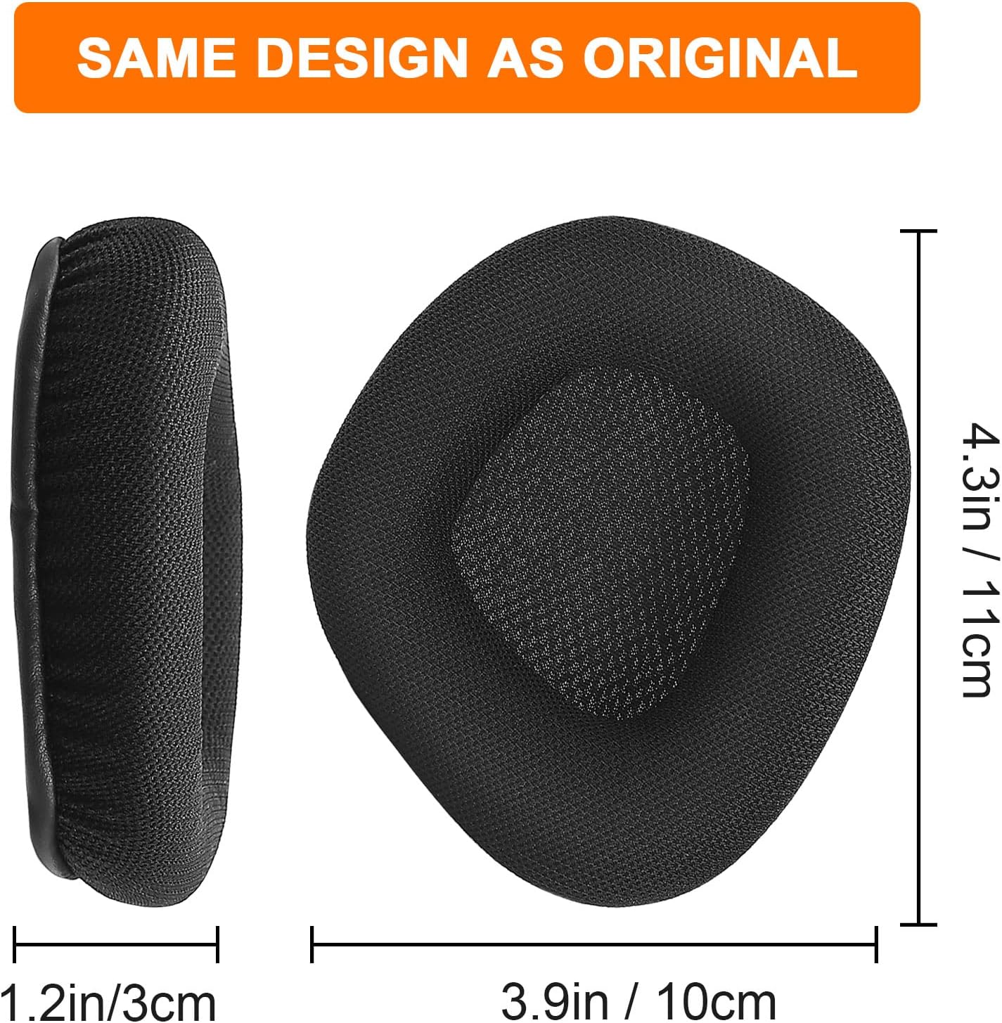 GVOEARS Replacement Ear Pads Cushions for Corsair Void/Void Pro/Void Pro RGB/Void Pro RGB SE/Void Pro Elite/RGB Wireless Earpads Gaming Headsets, Mesh Fabric with Soft Protein Leather(Black)