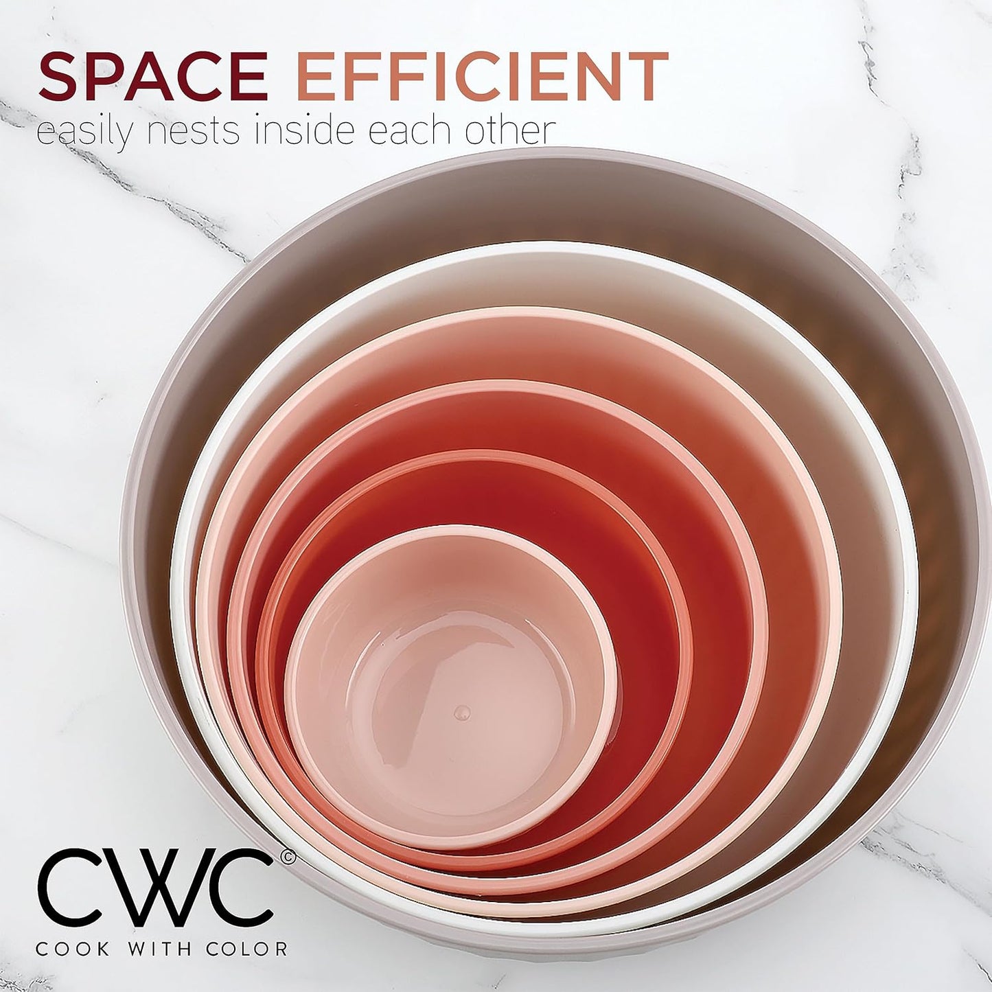 COOK WITH COLOR Prep Bowls with Lids- 8 Piece Nesting Plastic Small Mixing Bowl Set with Lids (Teal Ombre)