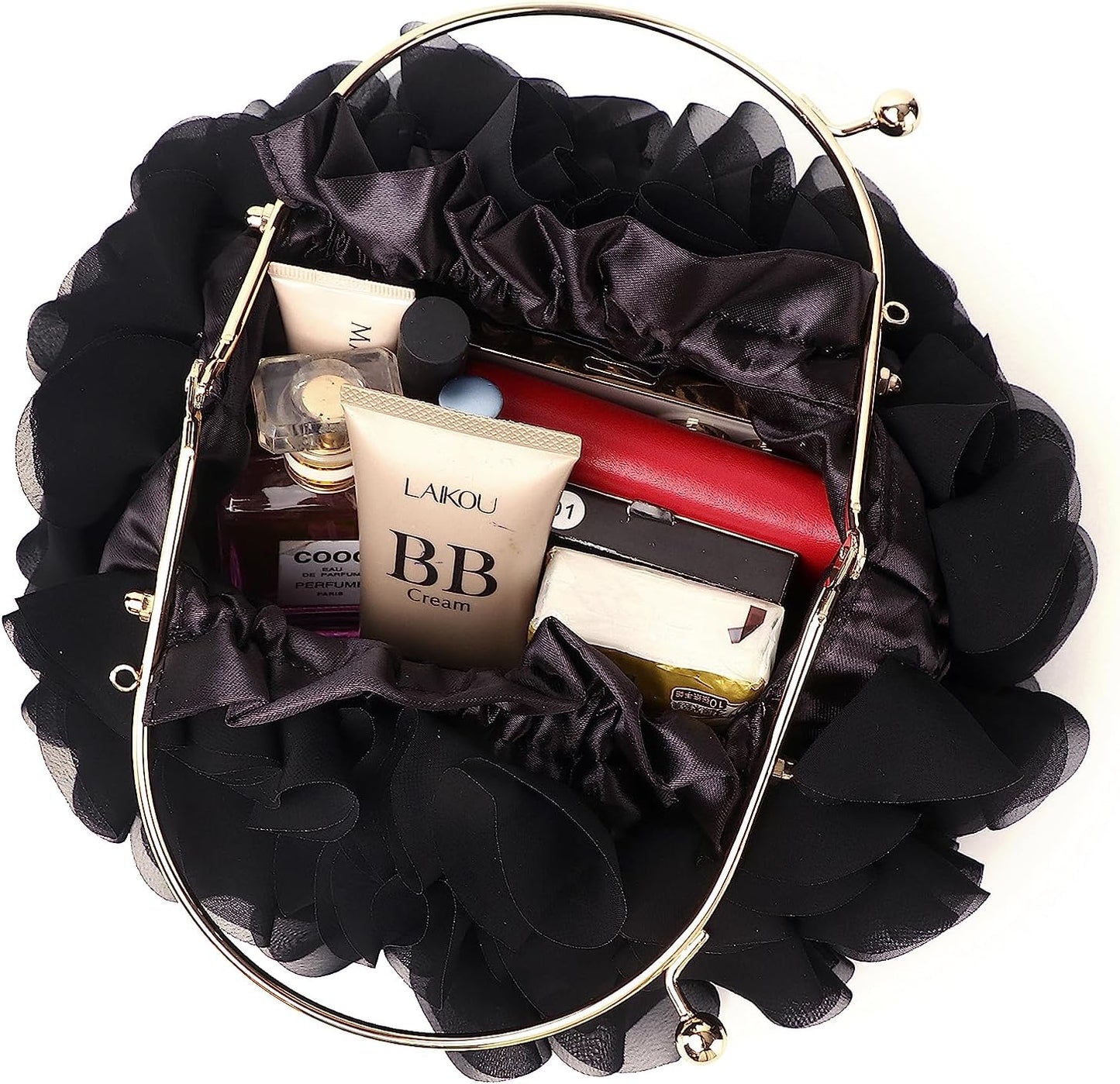 MUDUO Floral Clutch Purses for Women Satin Clutch Evening Bag Party Prom Handbags Bride Purse