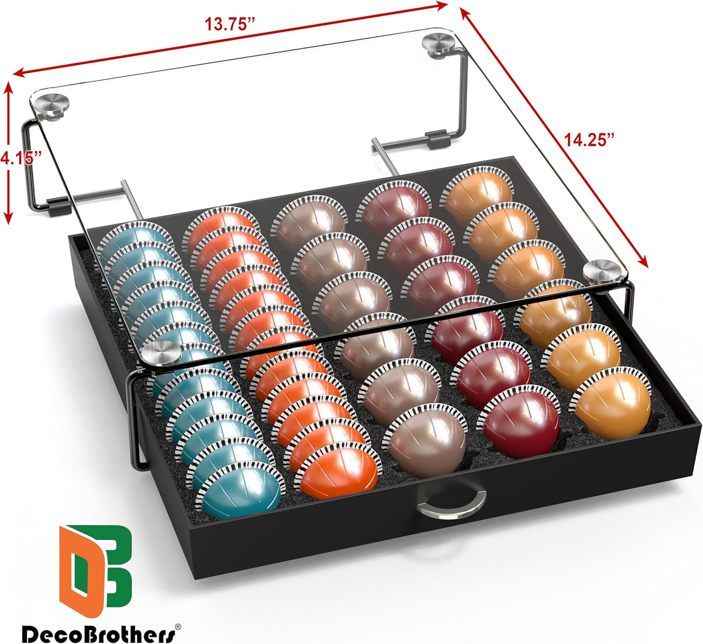 DecoBrothers Vertuo Pod Holder VertuoLine Drawer Storage for Nespresso Coffee Capsules, Crystal Tempered Glass, White