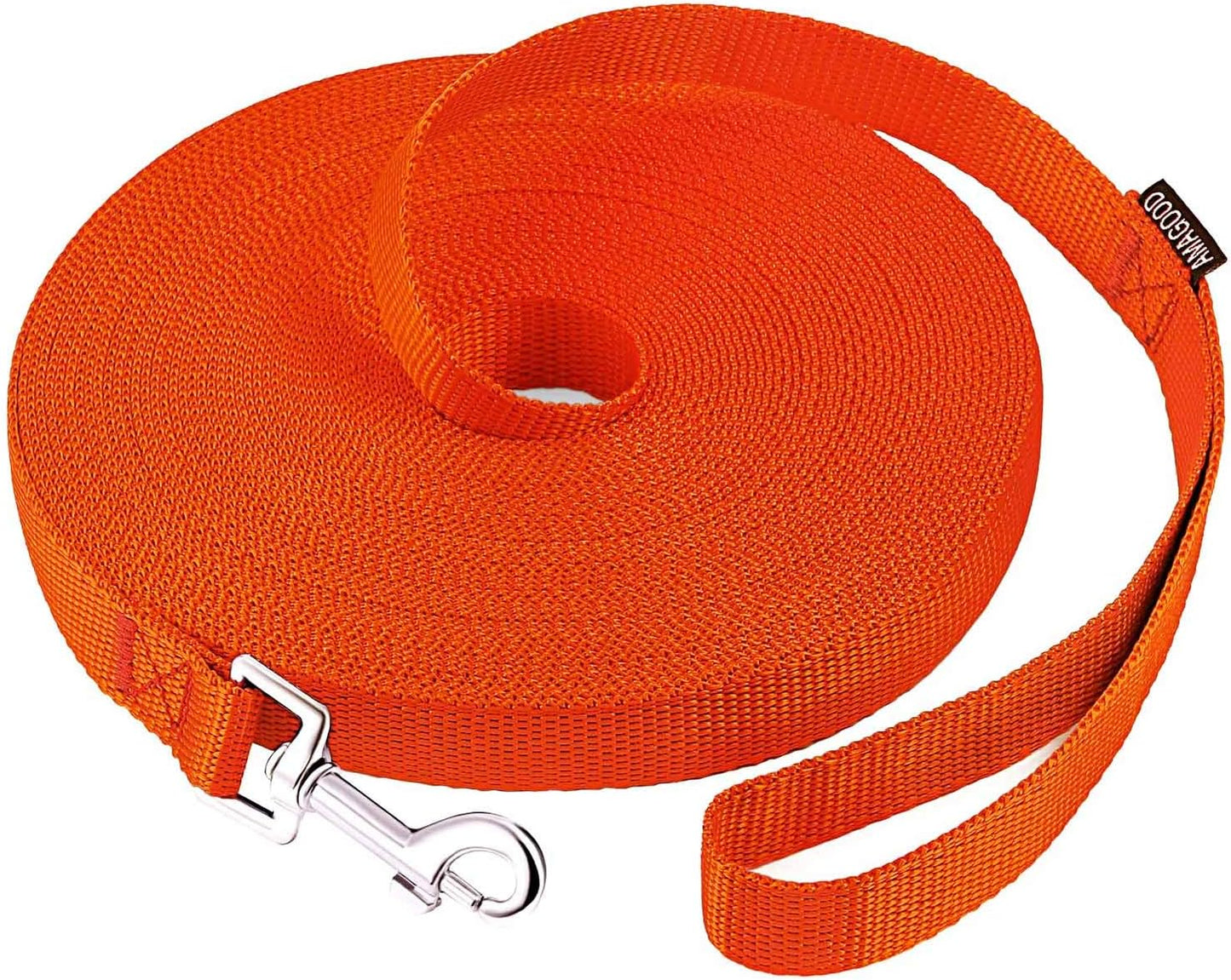 AMAGOOD Dog/Puppy Obedience Recall Training Agility Lead-15 ft 20 ft 30 ft 50 ft Long Leash-for Dog Training,Tie Out,Play,Safety,Camping (15 feet, Black)