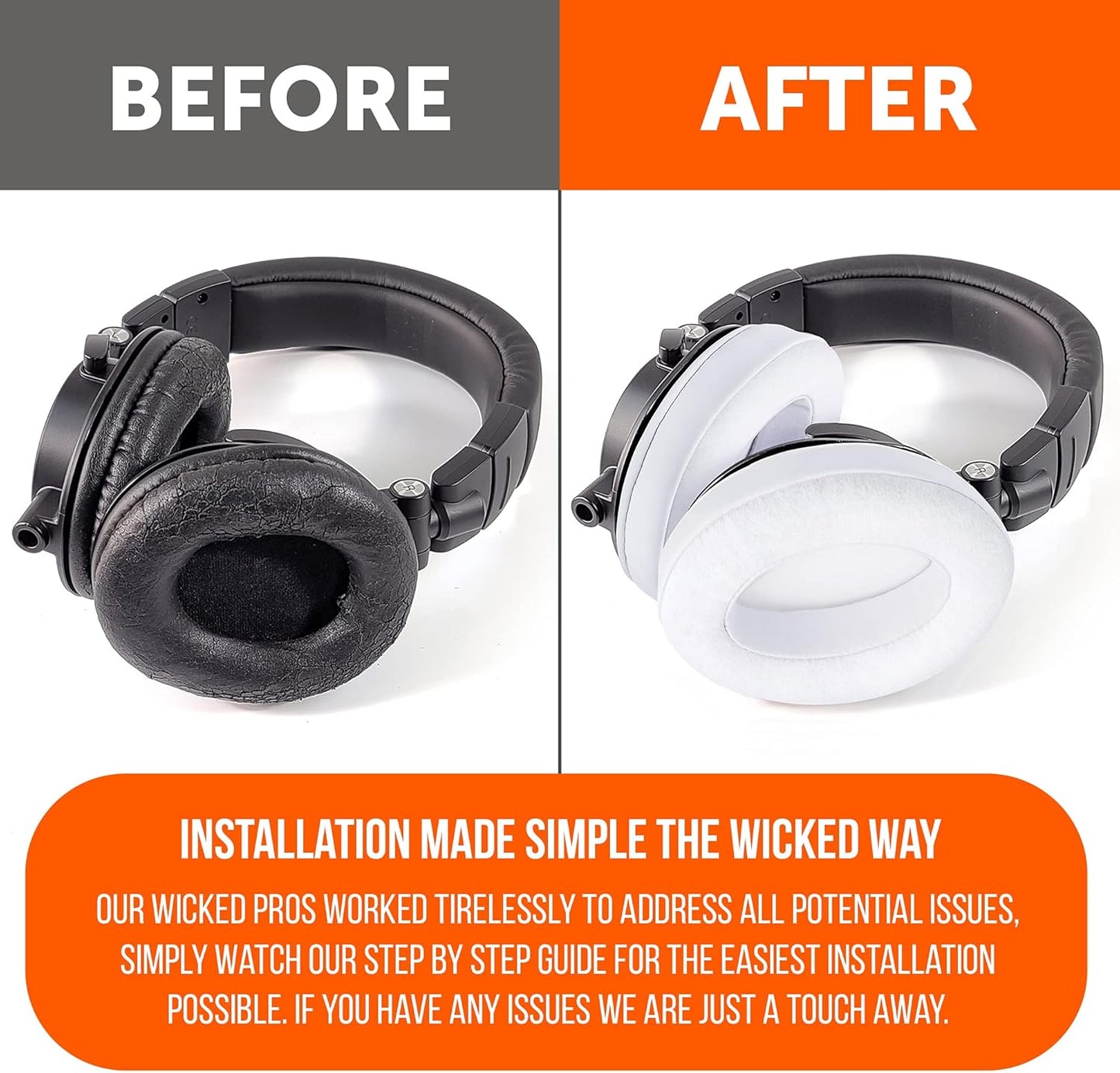 WC PadZ Velour - The Ultimate Upgraded Earpads by Wicked Cushions - Compatible With Audio Technica, HyperX, SteelSeries Arctis & More - Extra Thick - Bigger Opening - Softer Memory Foam | Black Floral