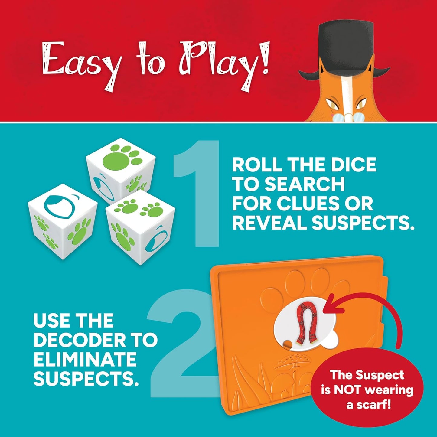 Gamewright Outfoxed! A Cooperative Whodunit Board Game for Kids 5+