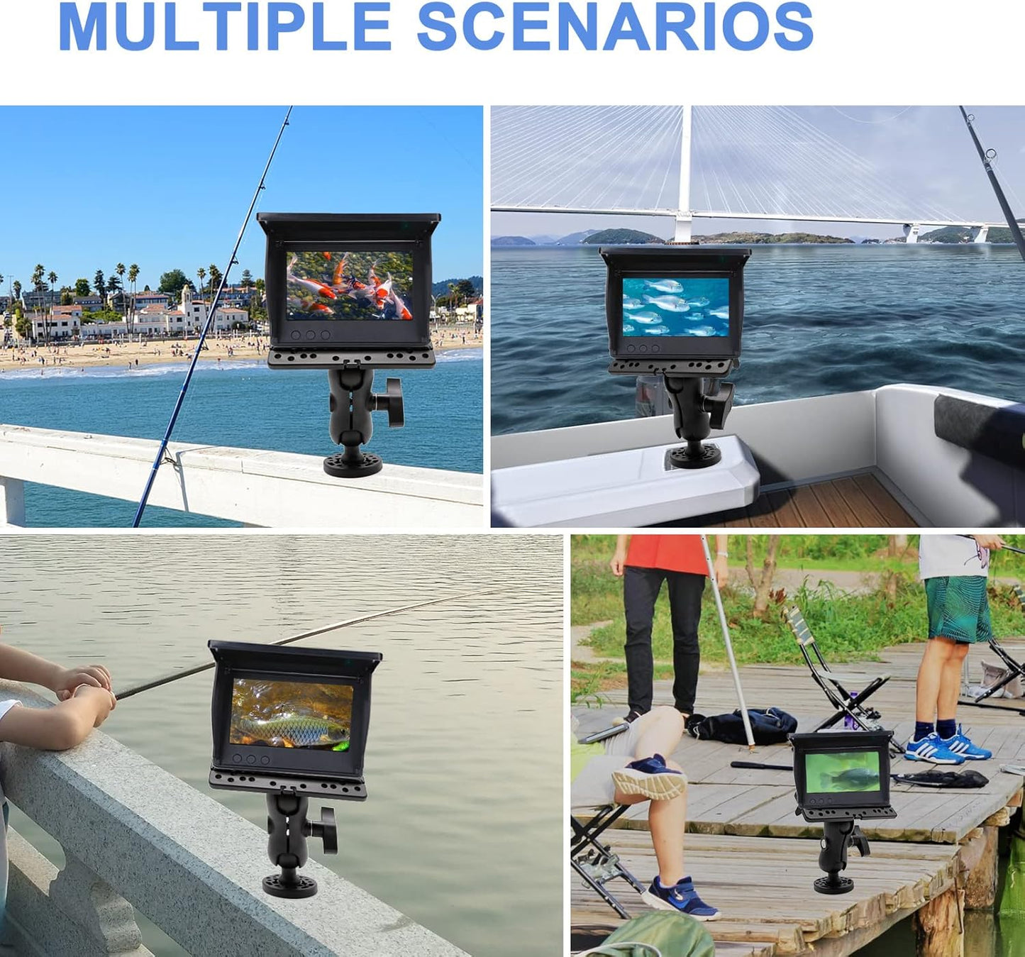 MDEOOSKY Fish Finder Mount Base, Bracket, Mounting Plate - Medium Arm Marine Electronic Mount, Adjustable Rack Replacement for Garmin GPSMAP Striker 5 Plus 5cv