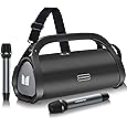 Monster Adventurer Max Bluetooth Speaker with Two Wireless Microphones, IPX7 Waterproof Outdoor Speakers with 100W Powerful Stereo Sound, Portable Bluetooth Speakers for Home, Camping, Gold