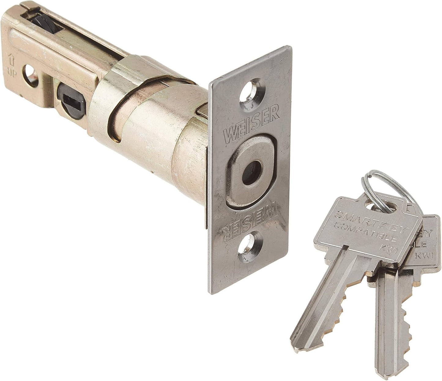 Weiser Powerbolt 3 Satin Nickel Keyless Entry Door Lock/Deadbolt Lock, 10-Button Keypad Door Lock with Auto Lock and 12-Month Battery Life, Electronic Door Locks for Front Door, Home Décor
