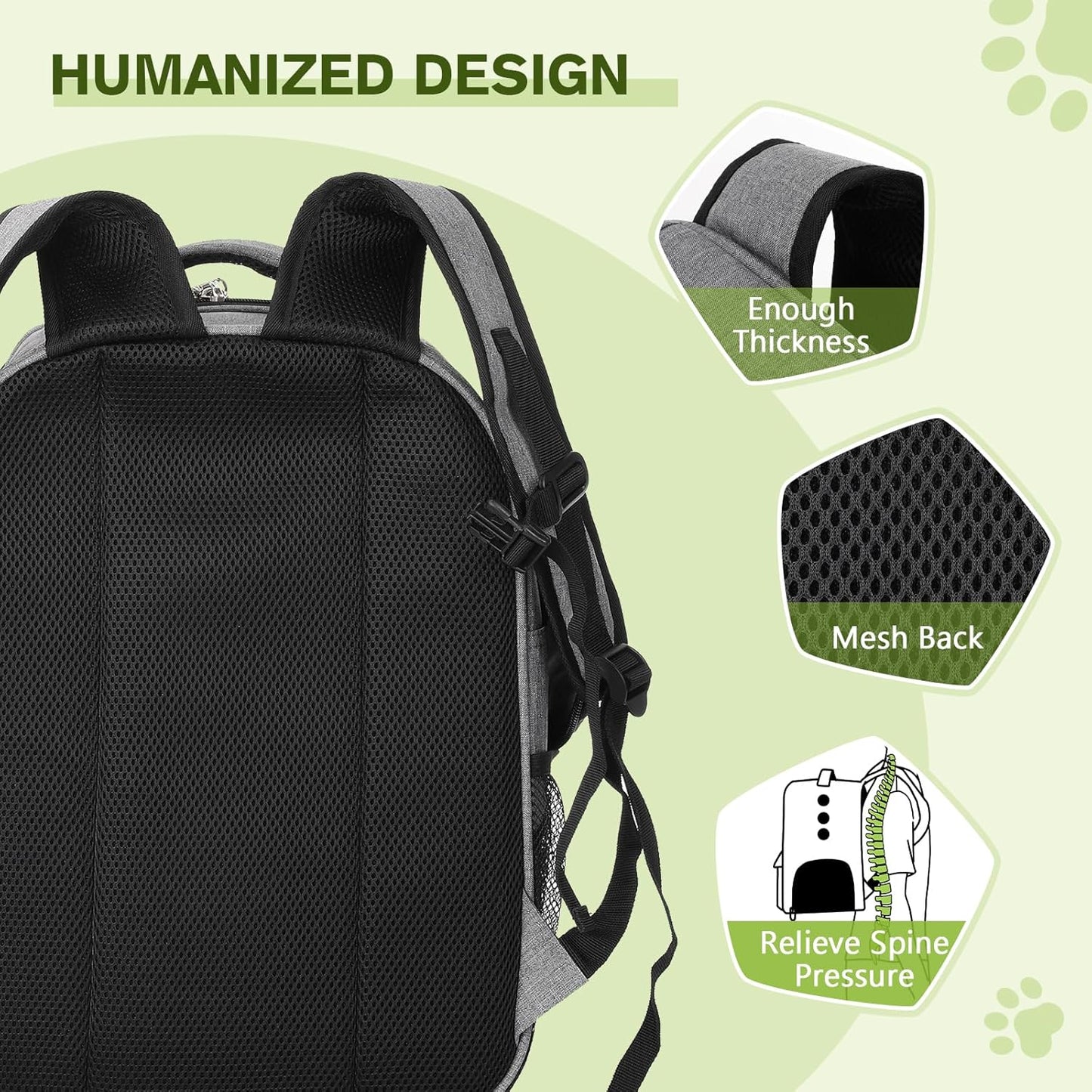 Pecute Cat Backpack up to 13 lbs, Cat Backpack Carrier with Breathable Scratch-Resistant Mesh, Visible Window, 2 Side Openings, Backpack for Cats, Puppies or Rabbits,Great for Travel Hiking Camping