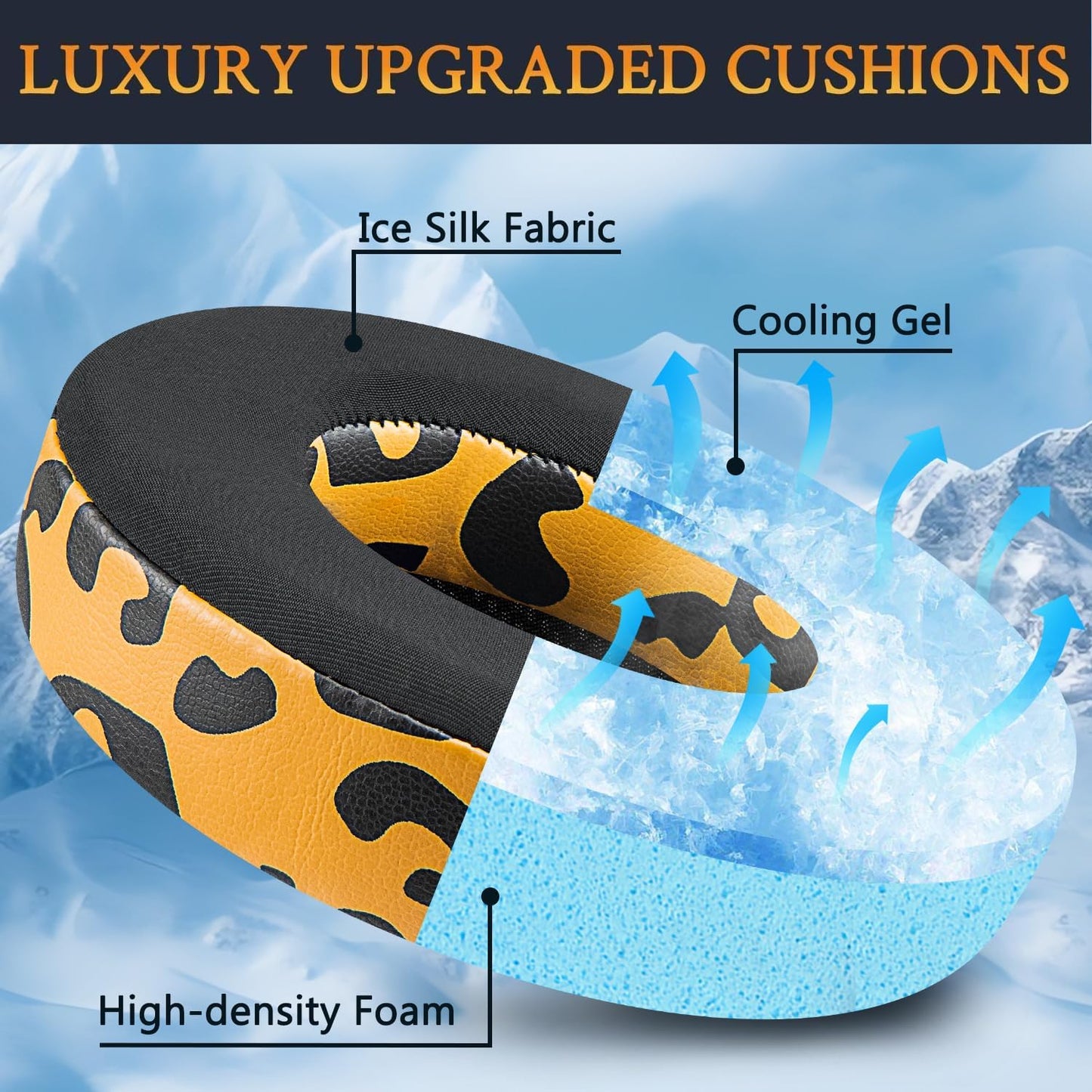 SOULWIT Cooling Gel Ear Pads Replacement for Corsair Virtuoso RGB Wireless XT SE Gaming Headset, Earpads Cushions with High-Density Noise Isolation Foam, Added Thickness - Black