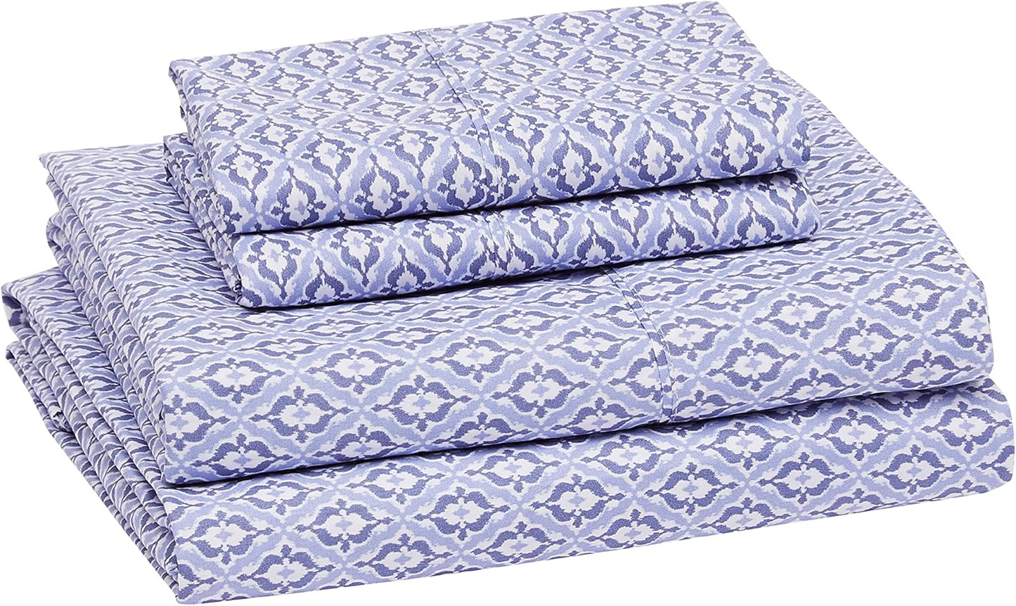 Amazon Basics Lightweight, Breathable Microfiber 4-Piece Bed Sheet Set with 14-Inch Deep Pockets, Full, Blush Pink, Solid