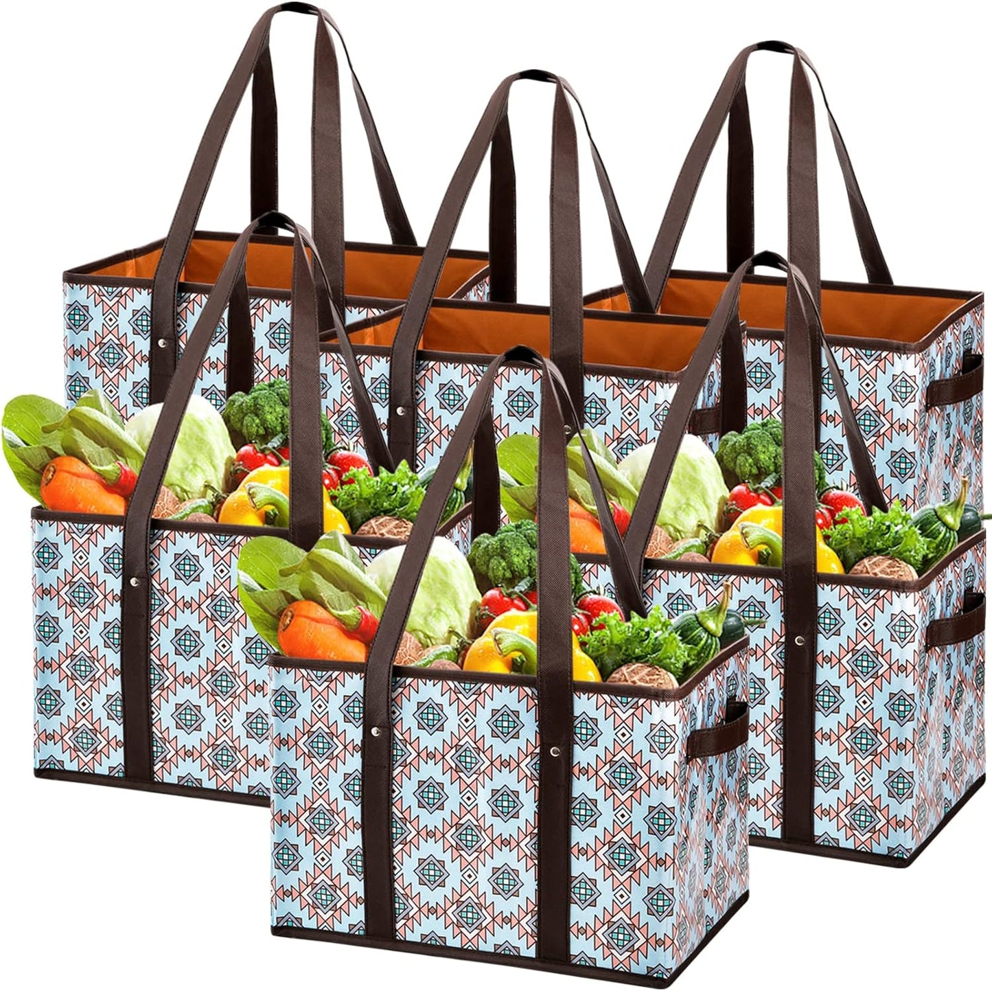 Purilite Select™ Heavy-Duty Reusable Grocery Tote Box Bags – 4 Gallon Capacity