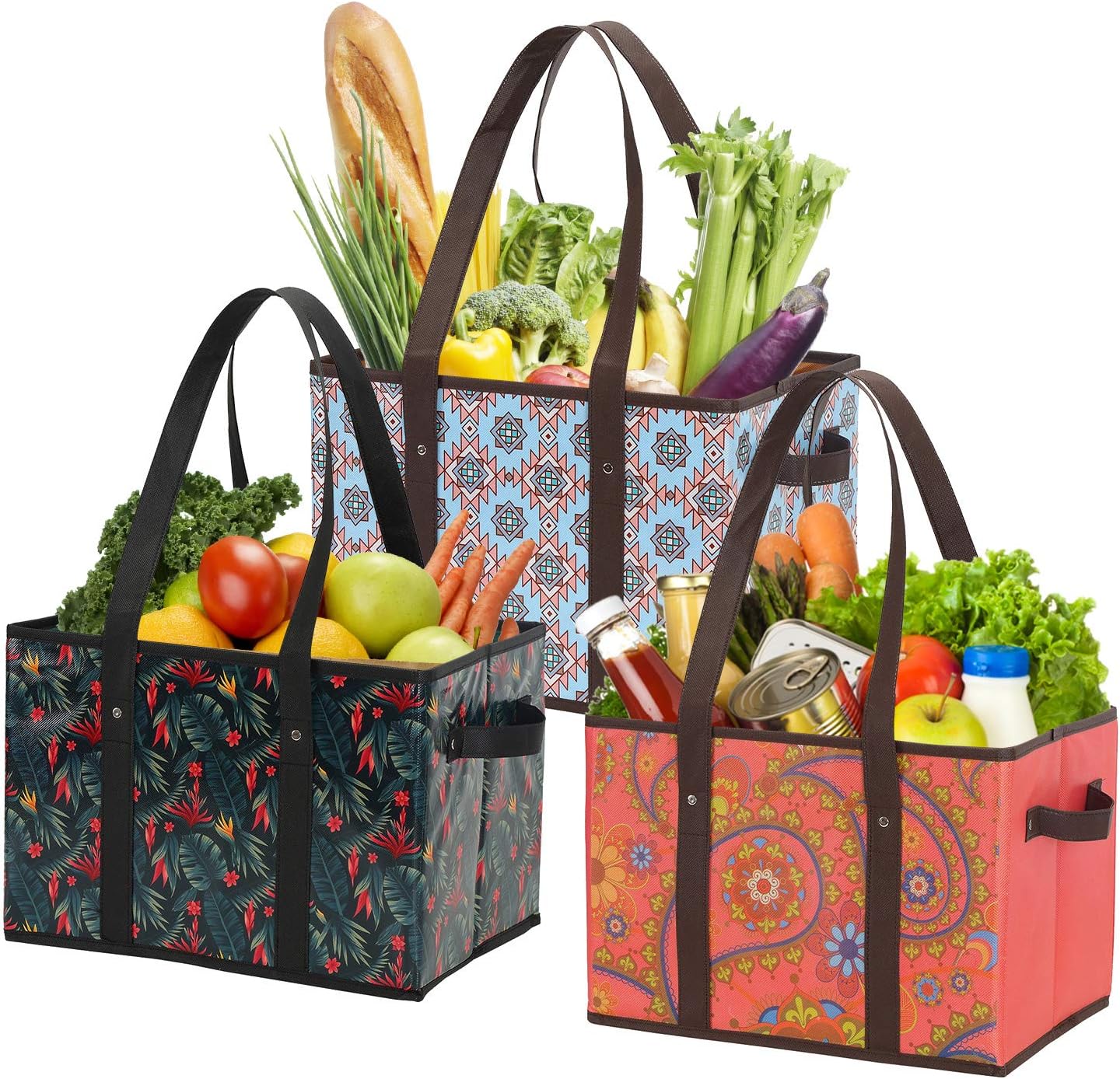 Purilite Select™ Heavy-Duty Reusable Grocery Tote Box Bags – 4 Gallon Capacity