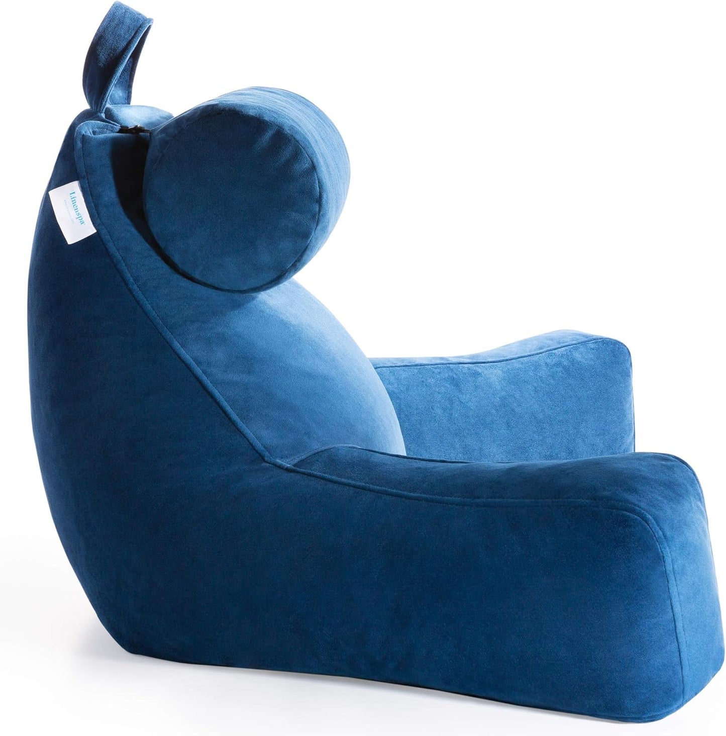 Linenspa Shredded Foam Reading Pillow - Perfect for Adults, Teens, and Kids - Velour Cover - 3 Year U.S. Warranty, Stone