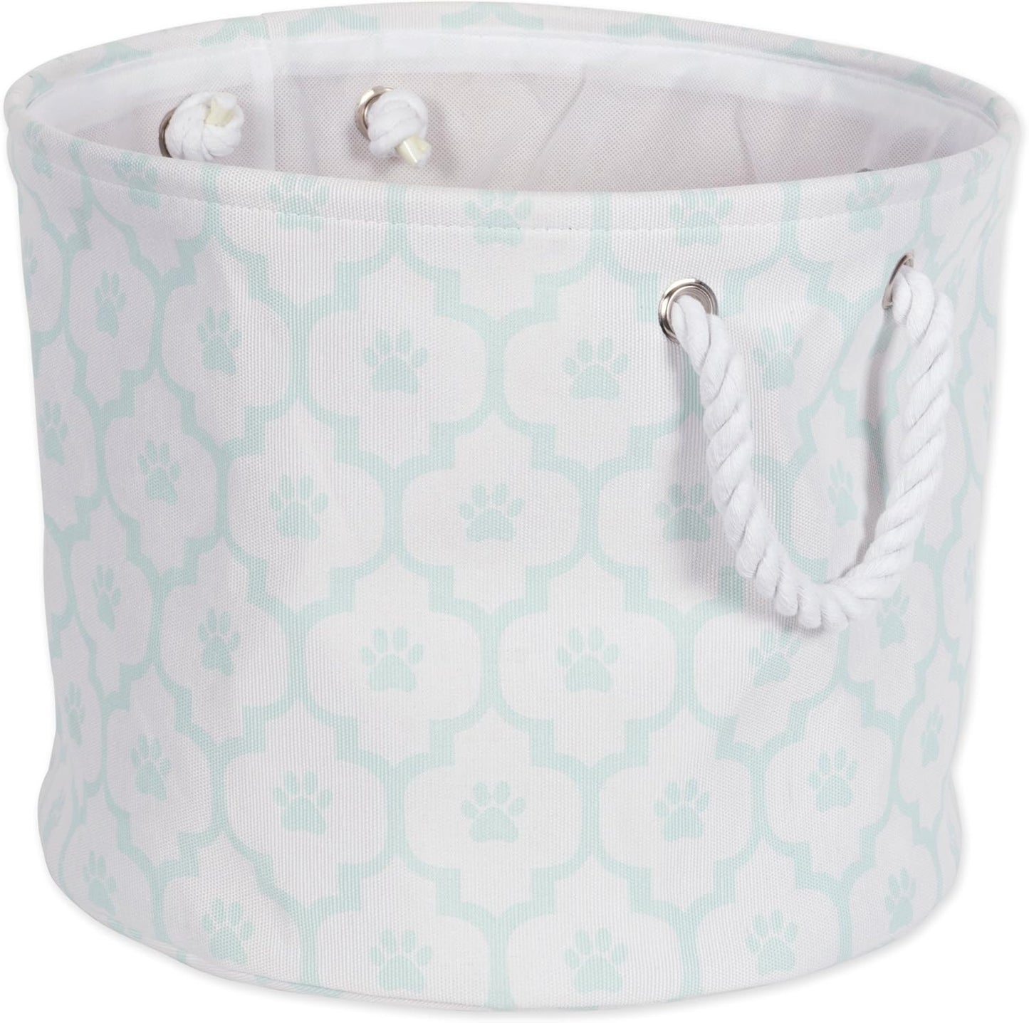 DII Bone Dry RoundSmall Pet Toy and Accessory Storage Bin, 12"(Dia) x9(H), Collapsible Organizer Storage Basket for Home Decor, Pet Toy, Blankets, Leashes and Food-Gray Stripes