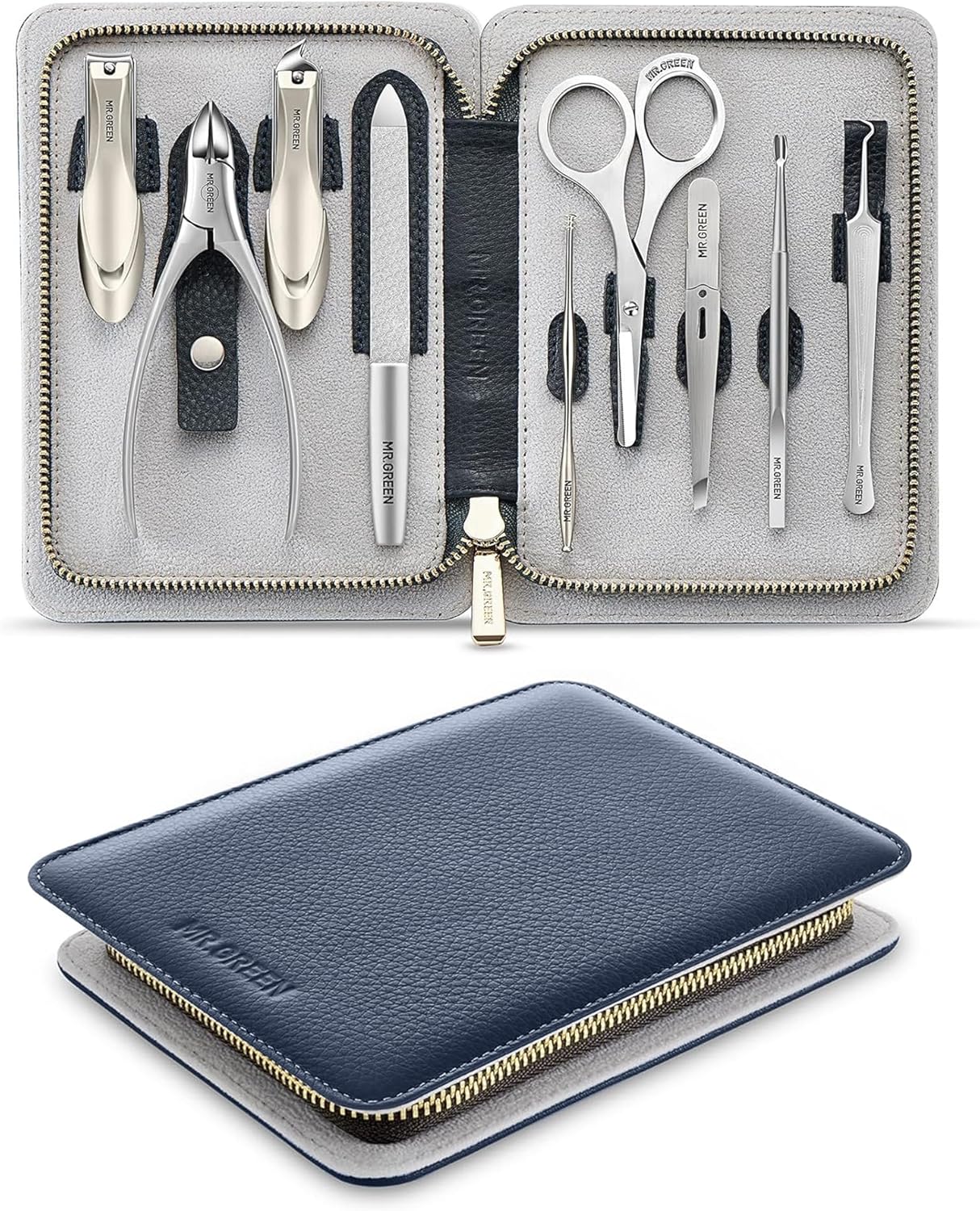 Manicure Set, Pedicure Sets, Nail Clipper Sets, Stainless Steel Professional Nail Cutter Kits with Travel Case (12 Count)