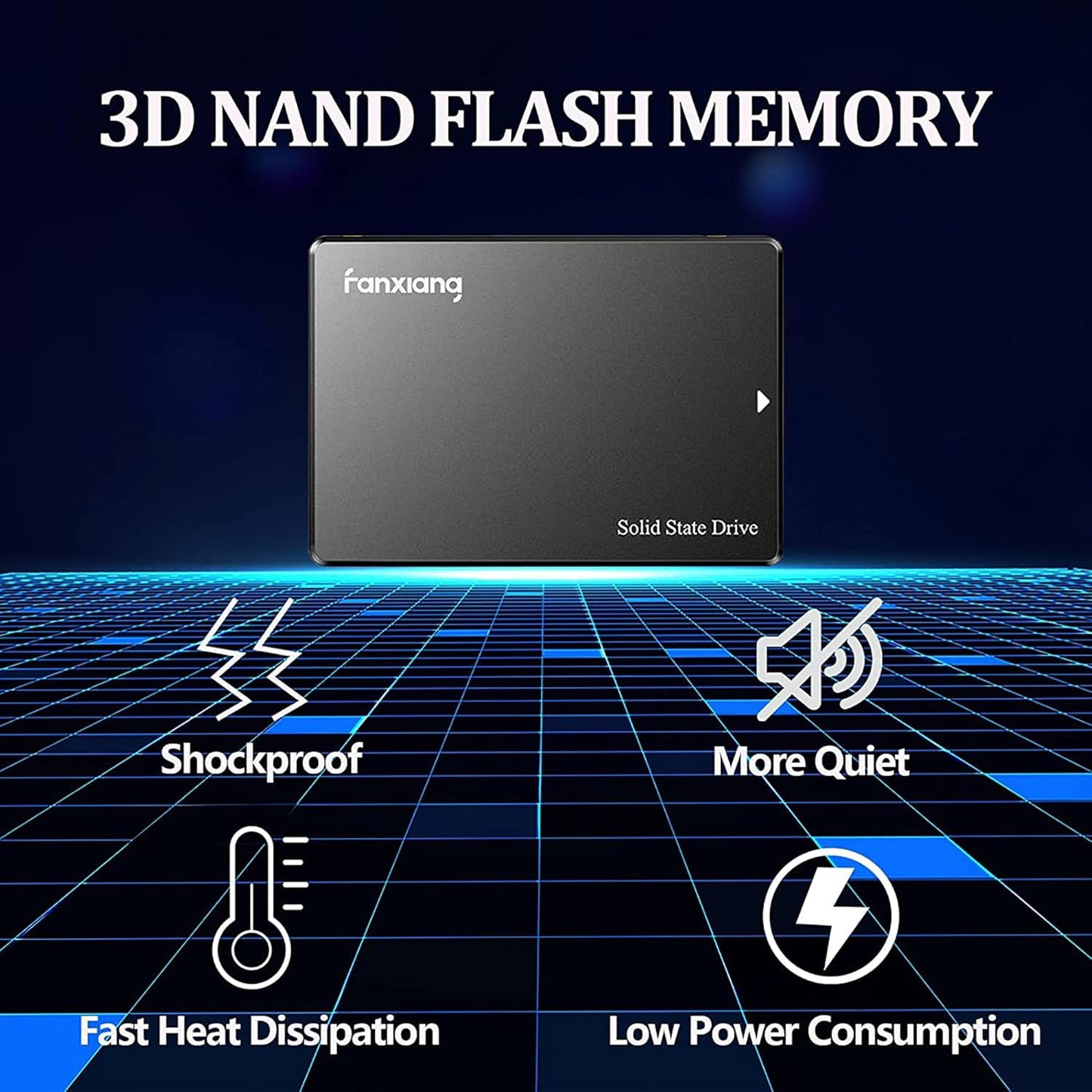 Fanxiang S101 1TB SSD SATA III 6Gb/s 2.5" Internal Solid State Drive, Read Speed up to 550MB/sec, Compatible with Laptop and PC Desktops(Black)
