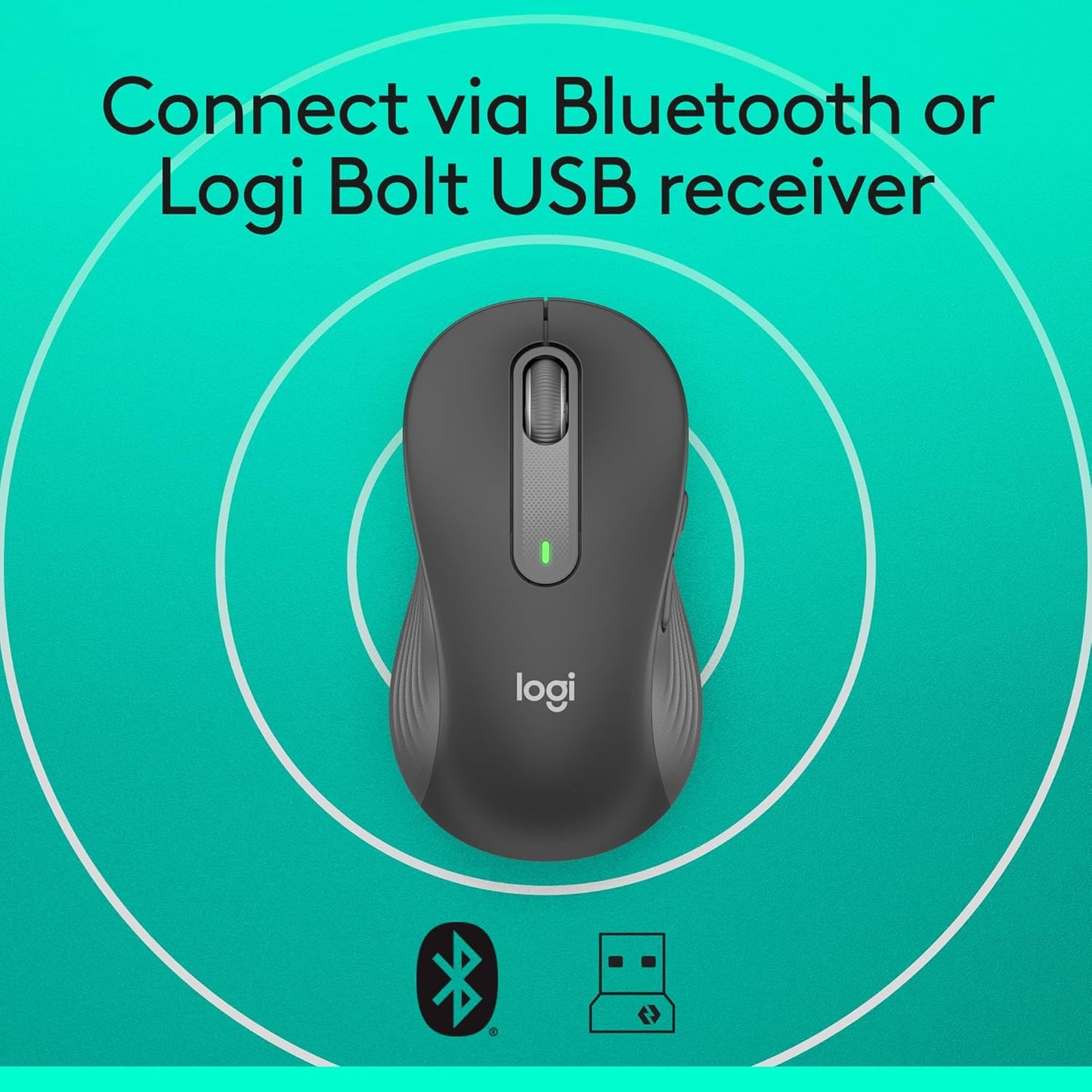 Logitech Signature M650 L Full Size Wireless Mouse - For Large Sized Hands, 2-Year Battery, Silent Clicks, Customizable Side Buttons, Bluetooth, for PC/Mac/Multi-Device/Chromebook - Black