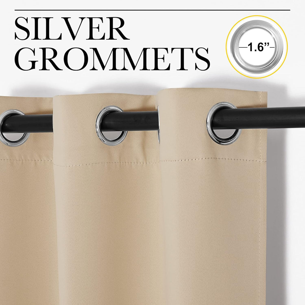 NICETOWN Blackout Curtains 2 Panels for Bedroom- Thermal Insulated Grommet Blackout Curtains 63 Inches Long for Living Room/Kitchen Rideaux occultants (2 Panels, W42 x L63 -Inch,Grey) - PuriLite