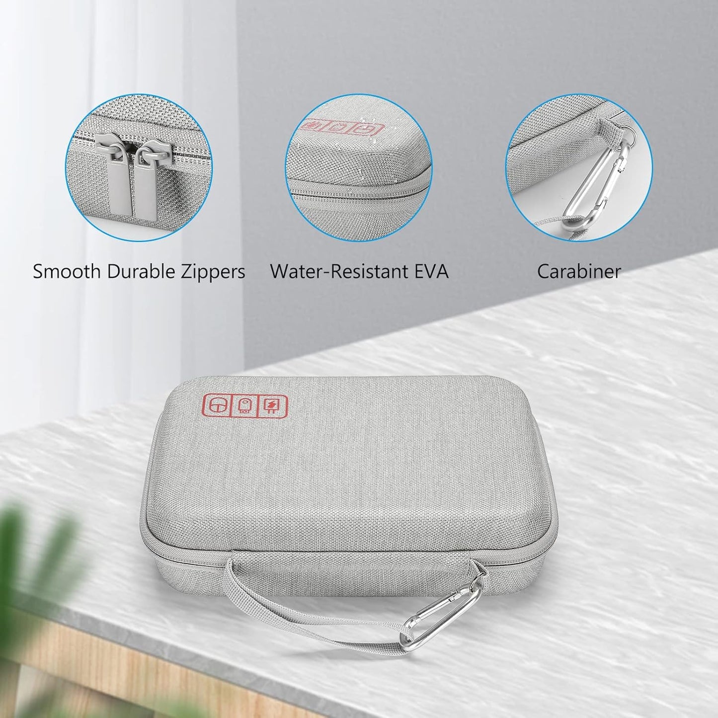 ProCase Hard Travel Electronic Organizer Case for MacBook Power Adapter Chargers Cables Power Bank Apple Magic Mouse Apple Pencil USB Flash Disk SD Card Small Portable Accessories Bag -L, Black