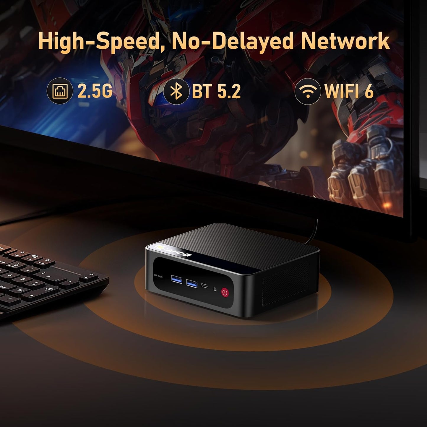 Beelink SER8 Mini PC AMD Ryzen 7 8745HS, 24GB DDR5-5600MHz 1TB PCIe4.0 SSD, AMD Radeon 780M Graphics 12core 2600MHz Gaming PC, USB4.0/ Triple Display/ WiFi6/ BT5.2/2.5Gbps LAN Mini Computer/W-11 Pro