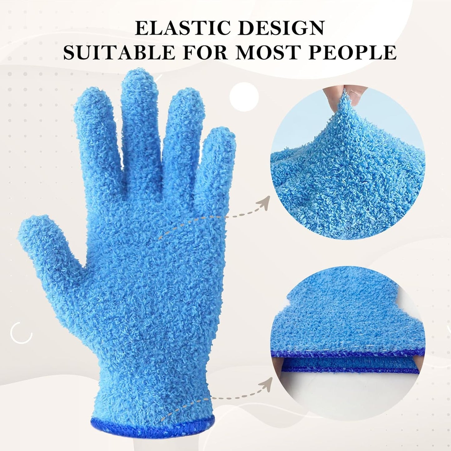 EvridWear Microfiber Auto Dusting Cleaning Gloves for Cars and Trucks, Dust Cleaning Gloves for House Cleaning, Perfect to Clean Mirrors, Lamps and Blinds (S/M)